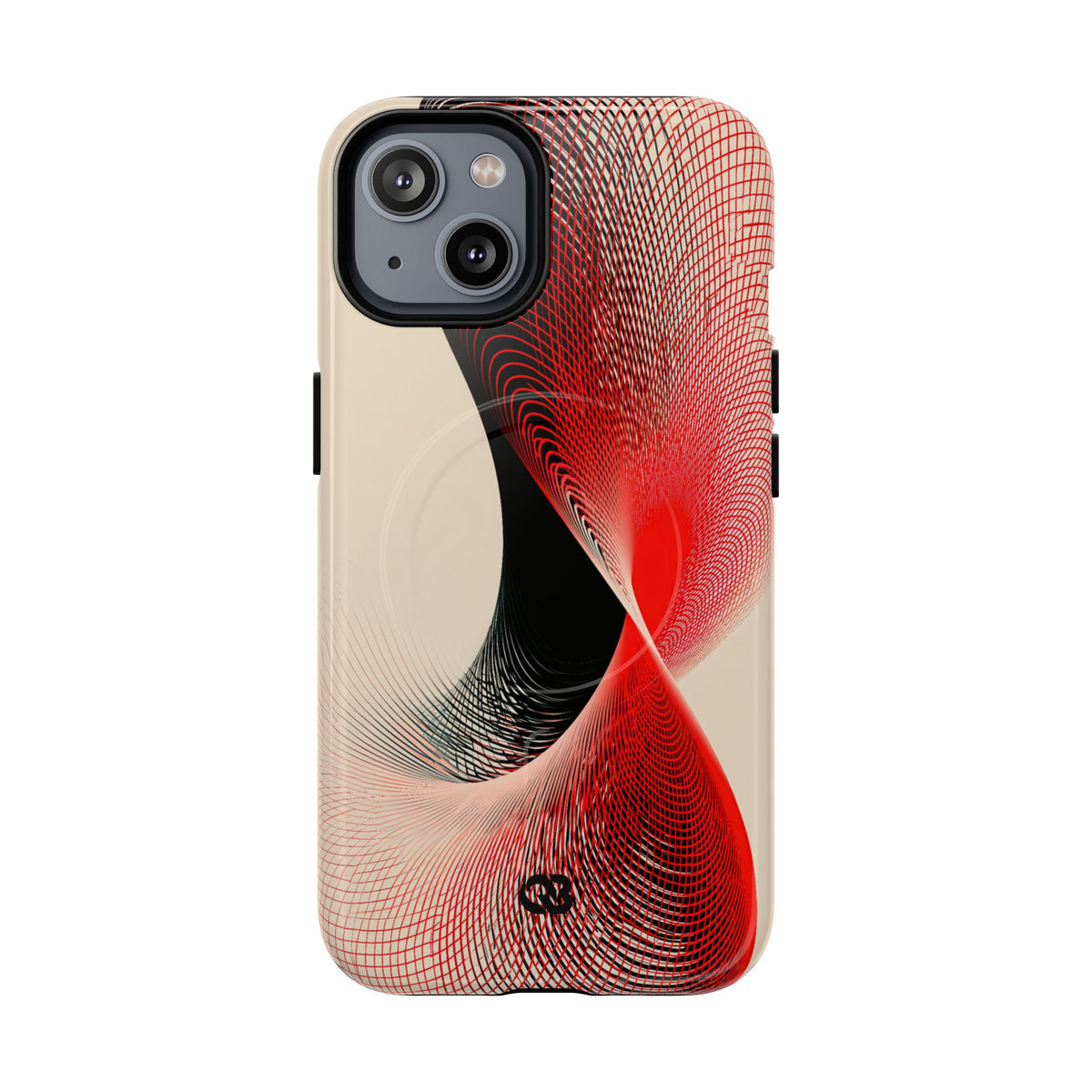 Red Tough 2.0 Magsafe Phone Case for iPhone - Scarlet Wireframe Helix