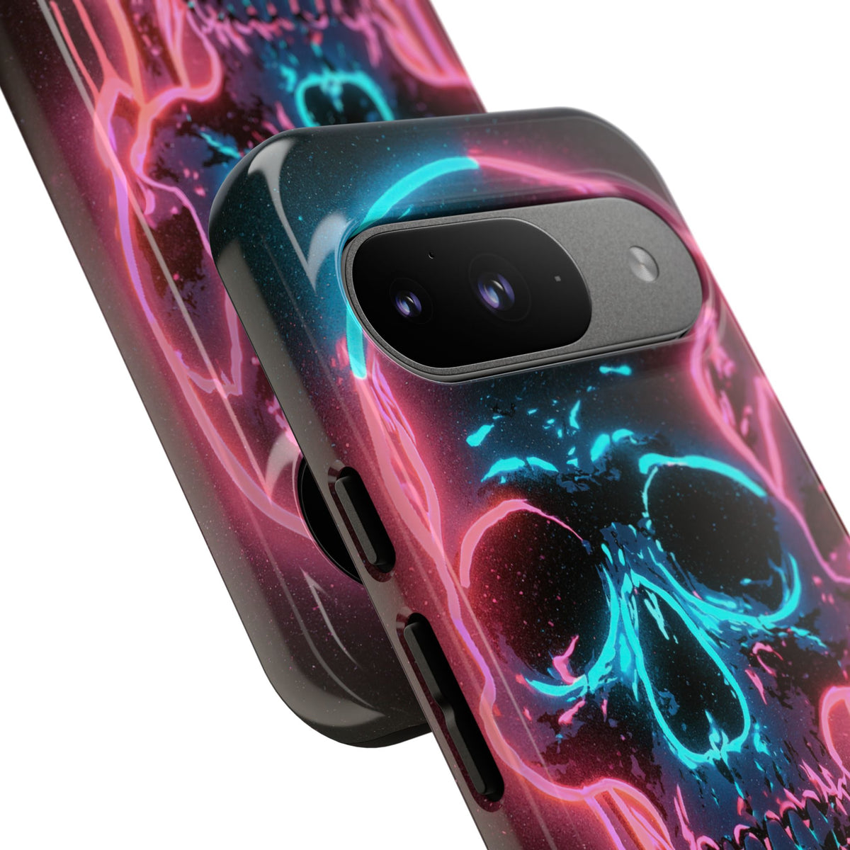 Neon Drip Skull · Tough Phone Case for Pixel · Black