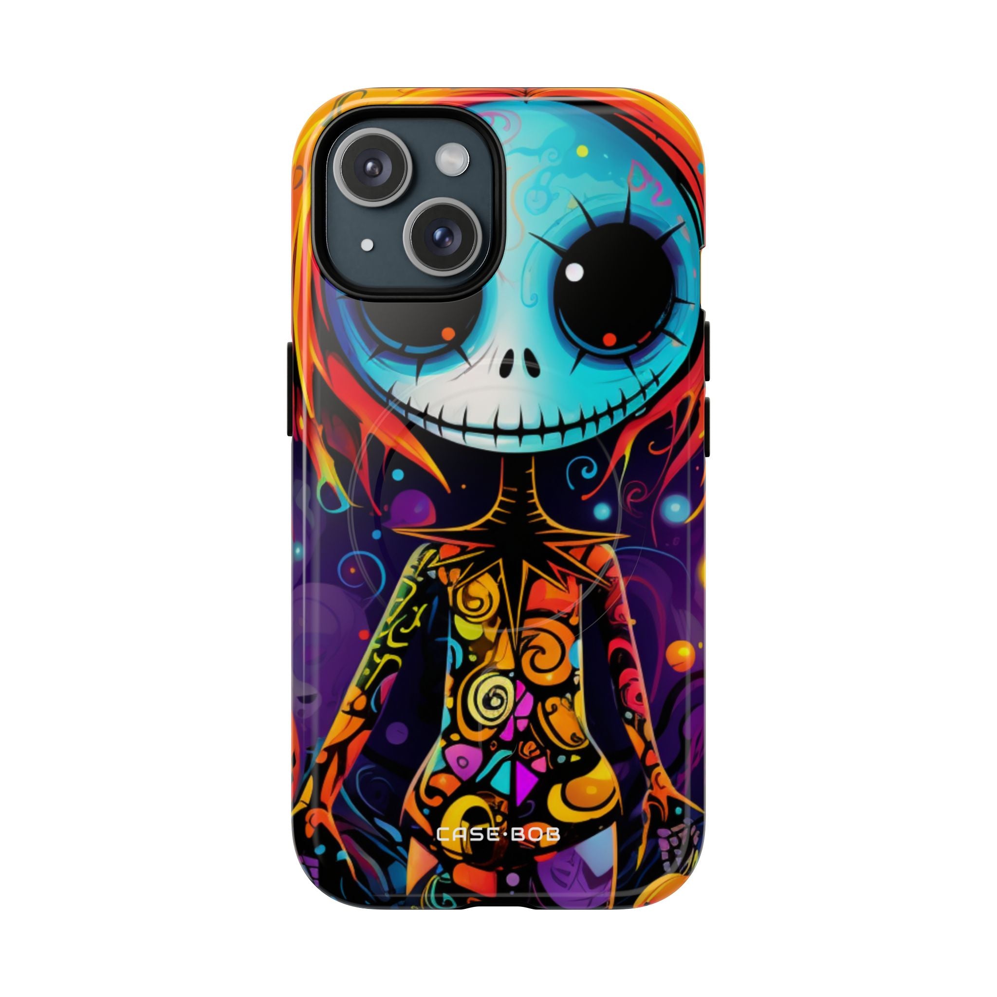 Blue Skull Swirl iPhone 15 Case - Tough+ - CASE•BOB