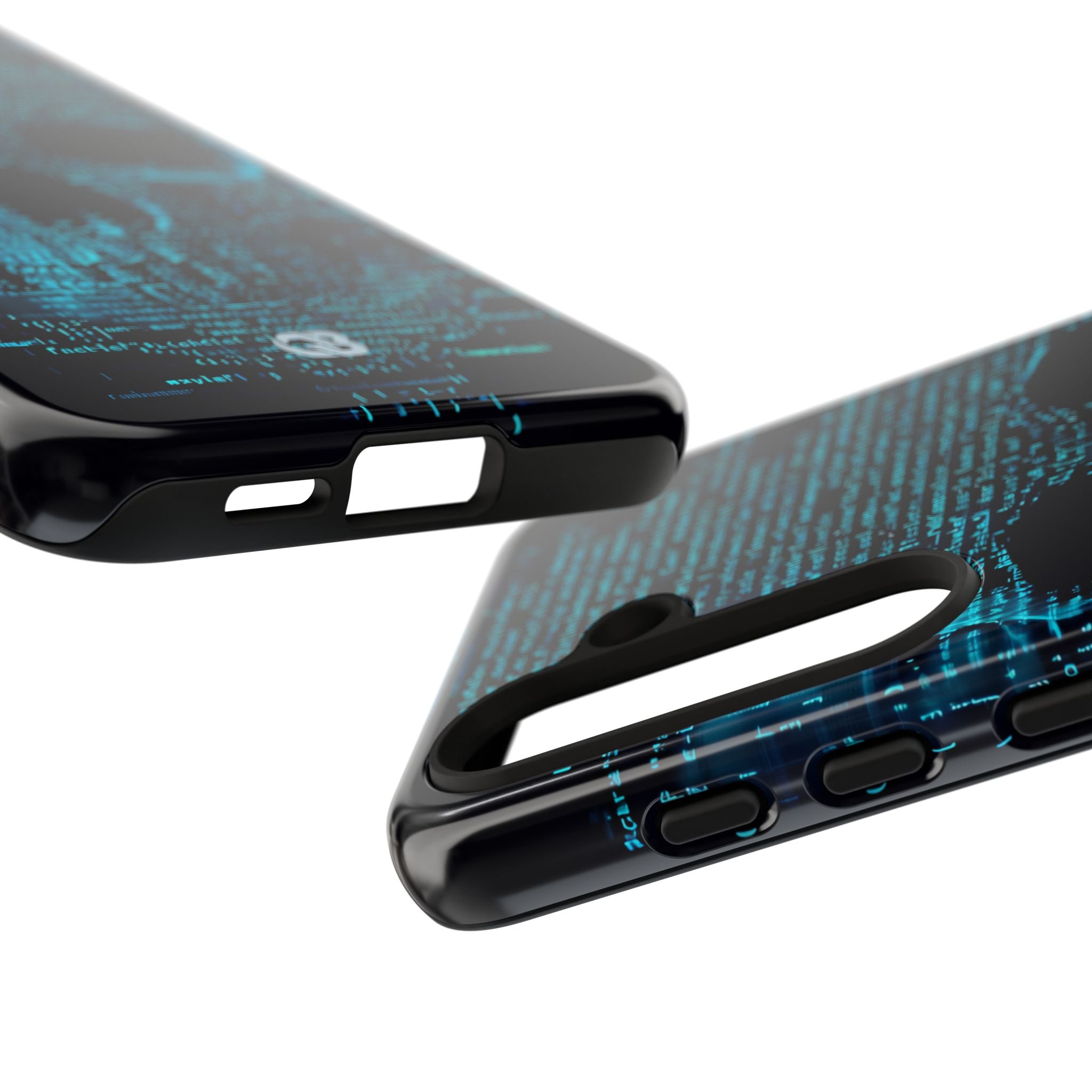 Cyan Glitch Skull · Tough Phone Case for Samsung