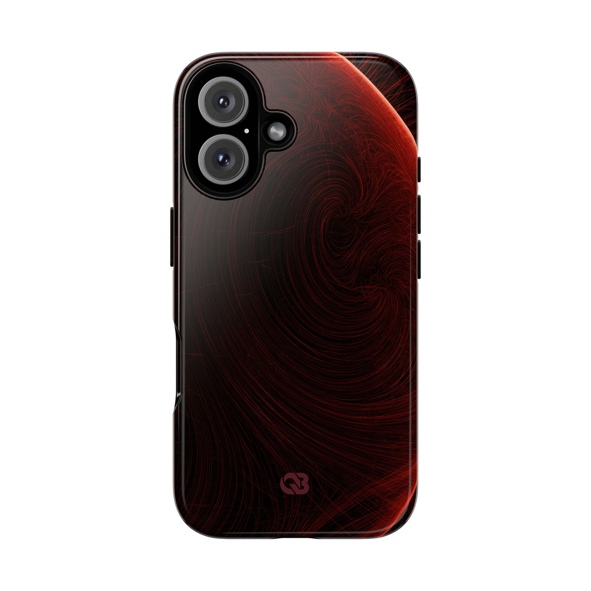 Red Tough Phone Case for iPhone - Crimson Flare Flux