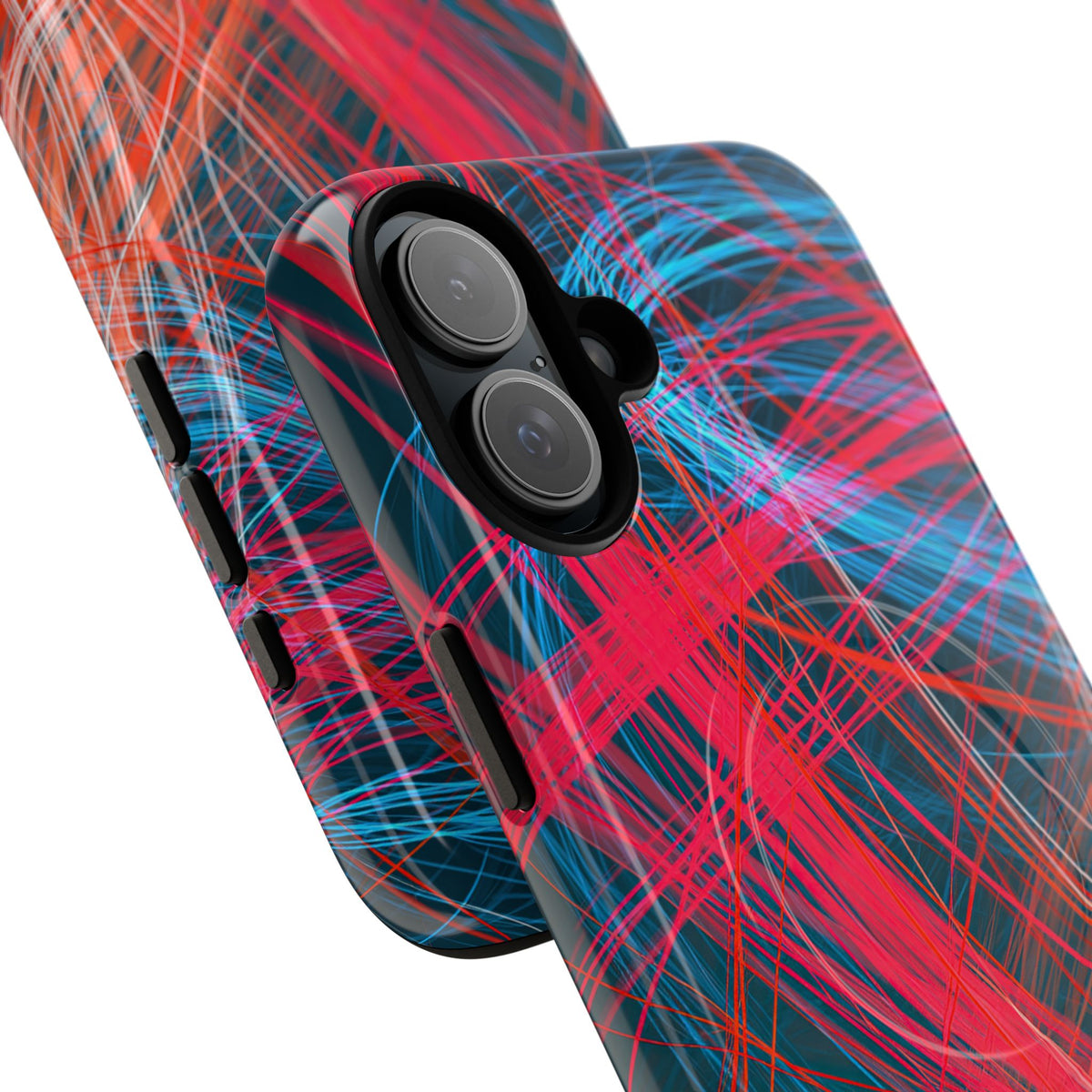 Neon Fiber Stream · Tough 2.0 Magnetic Phone Case for iPhone · Red