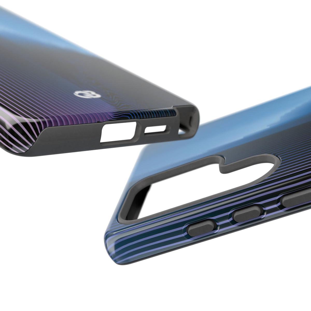 Blue Tough Phone Case for Samsung - Indigo Distortion Wave