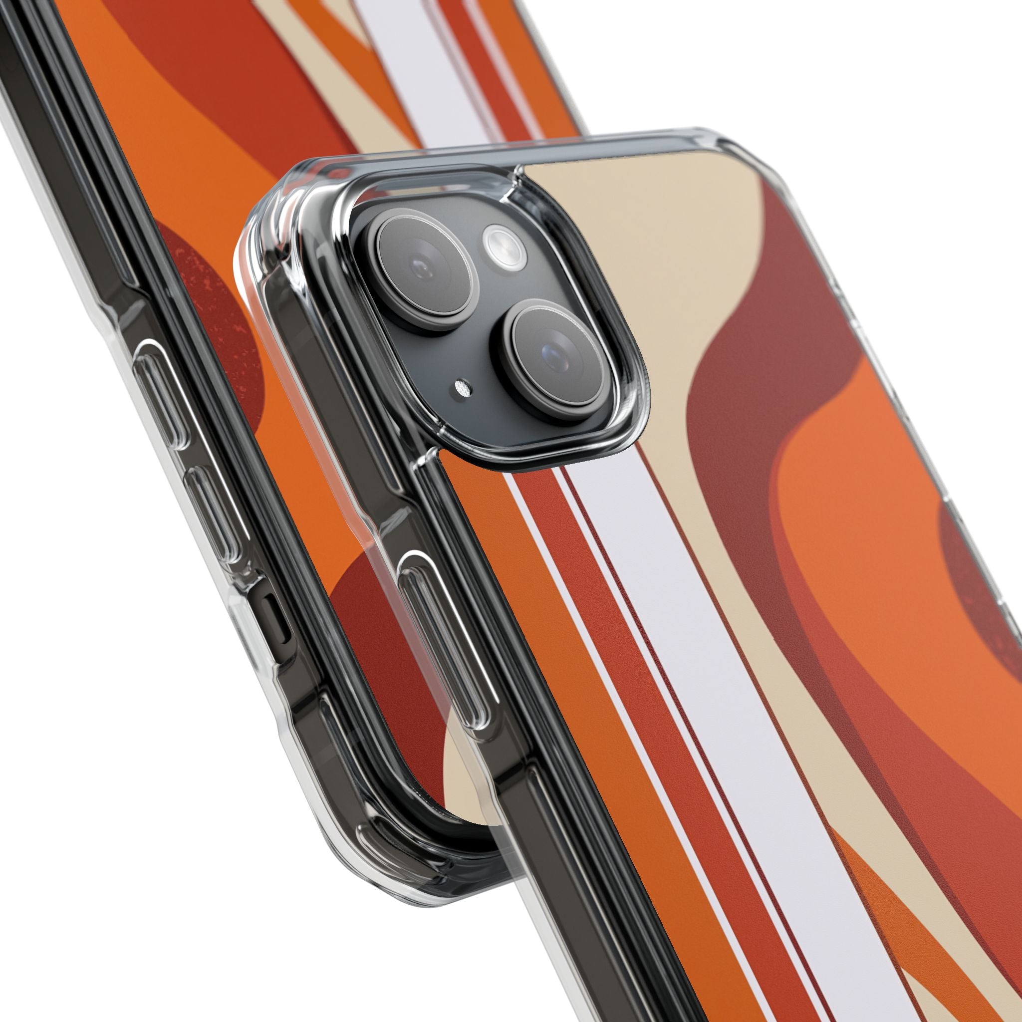 Orange Impact MagSafe Phone Case for iPhone - Terracotta Metro Line