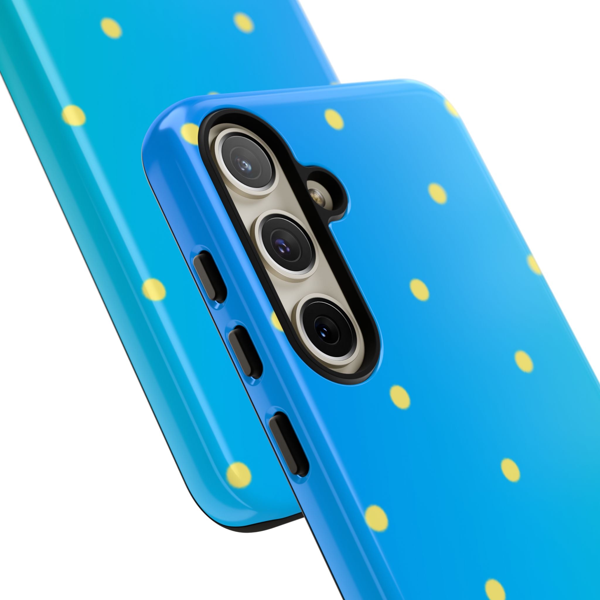 Cyan Sun Dots · Tough Handyhülle für Samsung