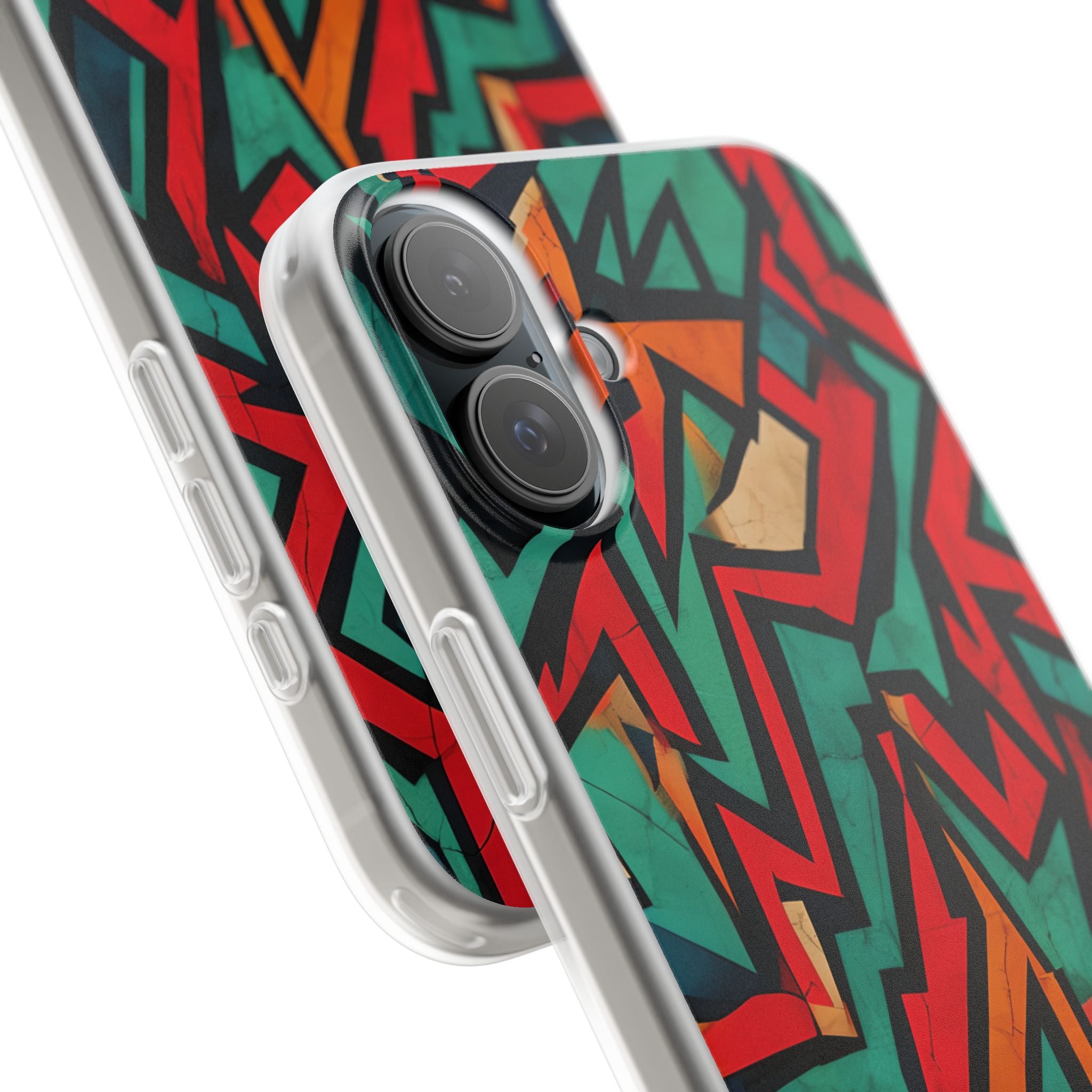 Crimson Zigzag iPhone 16 Plus Case - Zacht