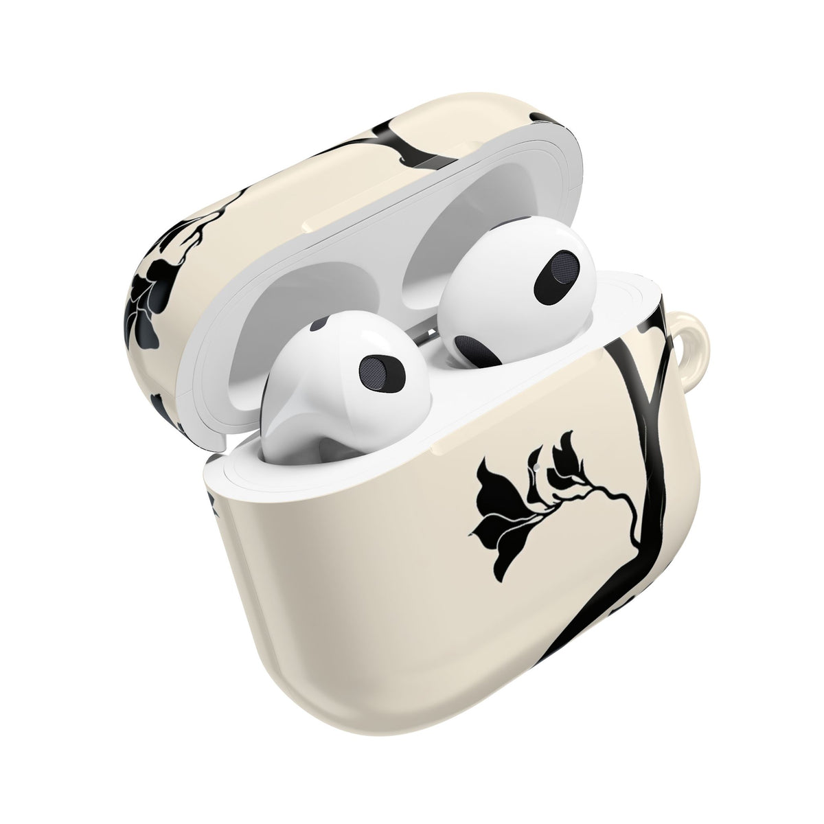 Ebony Magnolia · Hard Case for AirPods & AirPods Pro · Beige