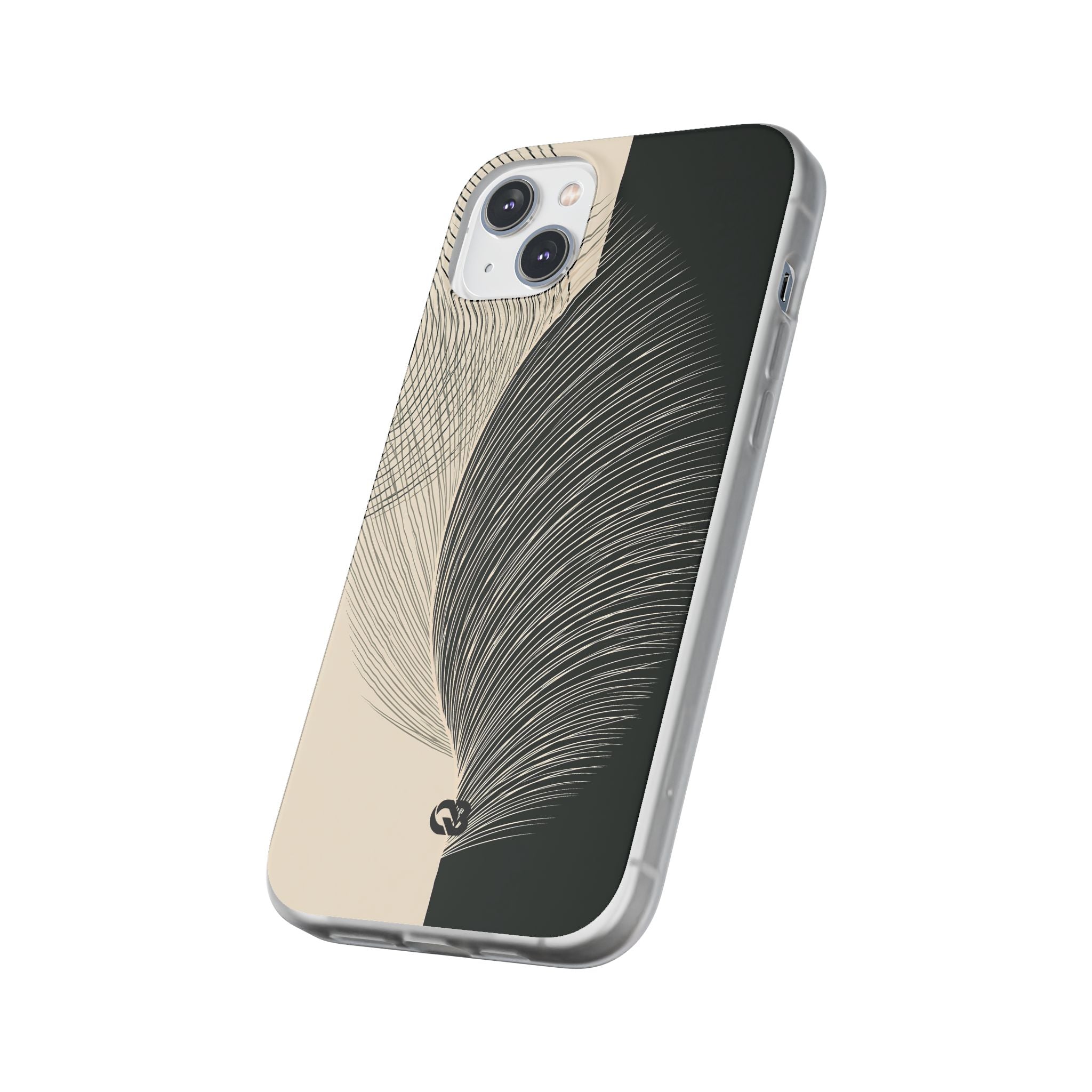 Beige Lite Phone Case for iPhone - Obsidian Cream Plume