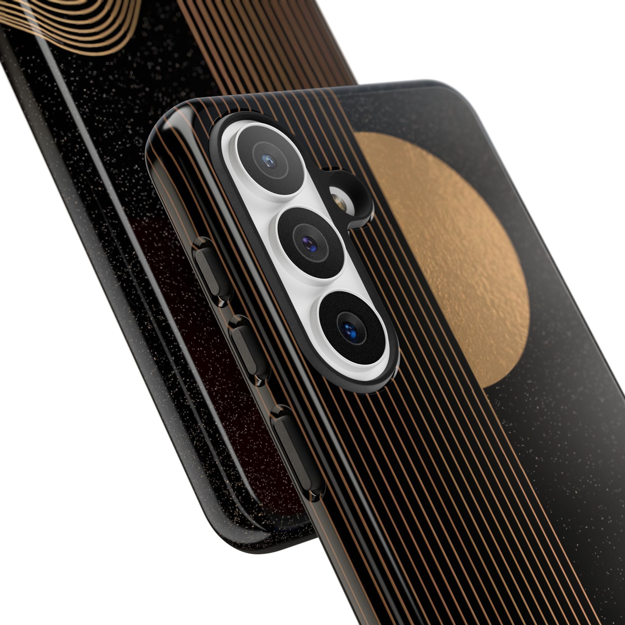 Gold Tough Phone Case for Samsung - Gilded Obsidian Dunes