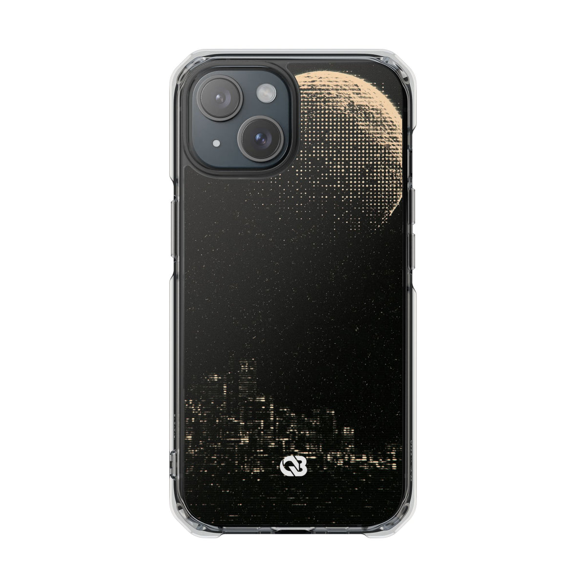 Lunar Metropolis Nocturne · Clear Impact Magnetic Phone Case for iPhone · Black