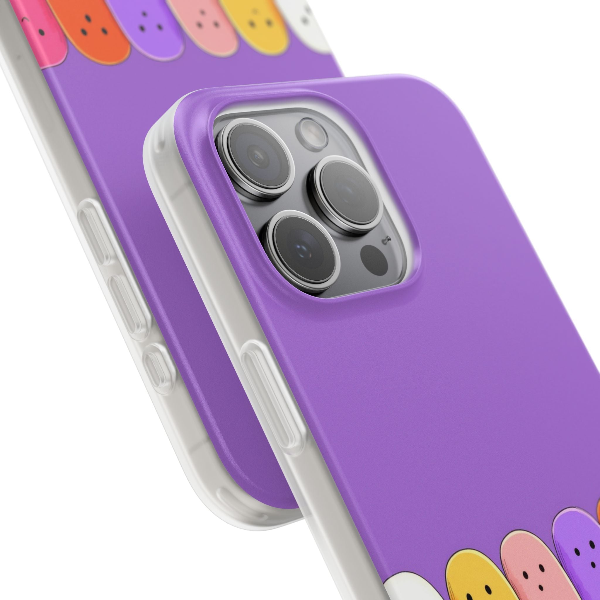 Farverige Spøgelser iPhone 15 Pro Max Cover - Blød