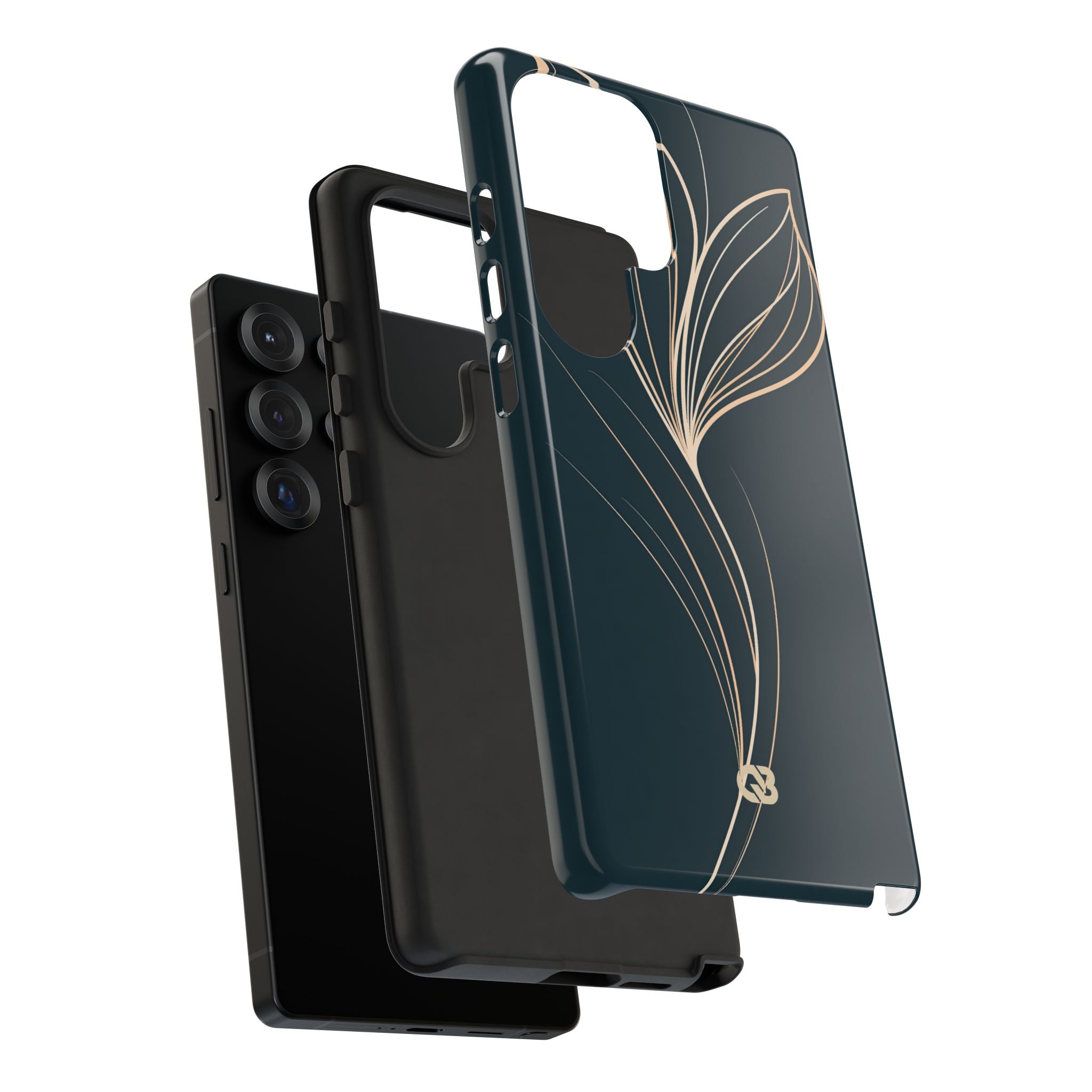 Teal Tough Phone Case for Samsung - Sandstone Silk Flora