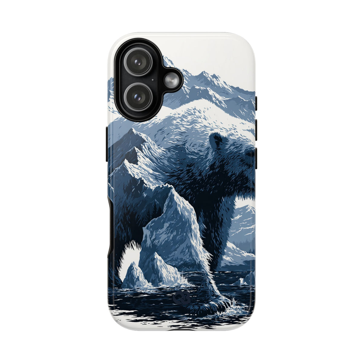 Fjord Summit Bear · Tough Phone Case for iPhone · Blue