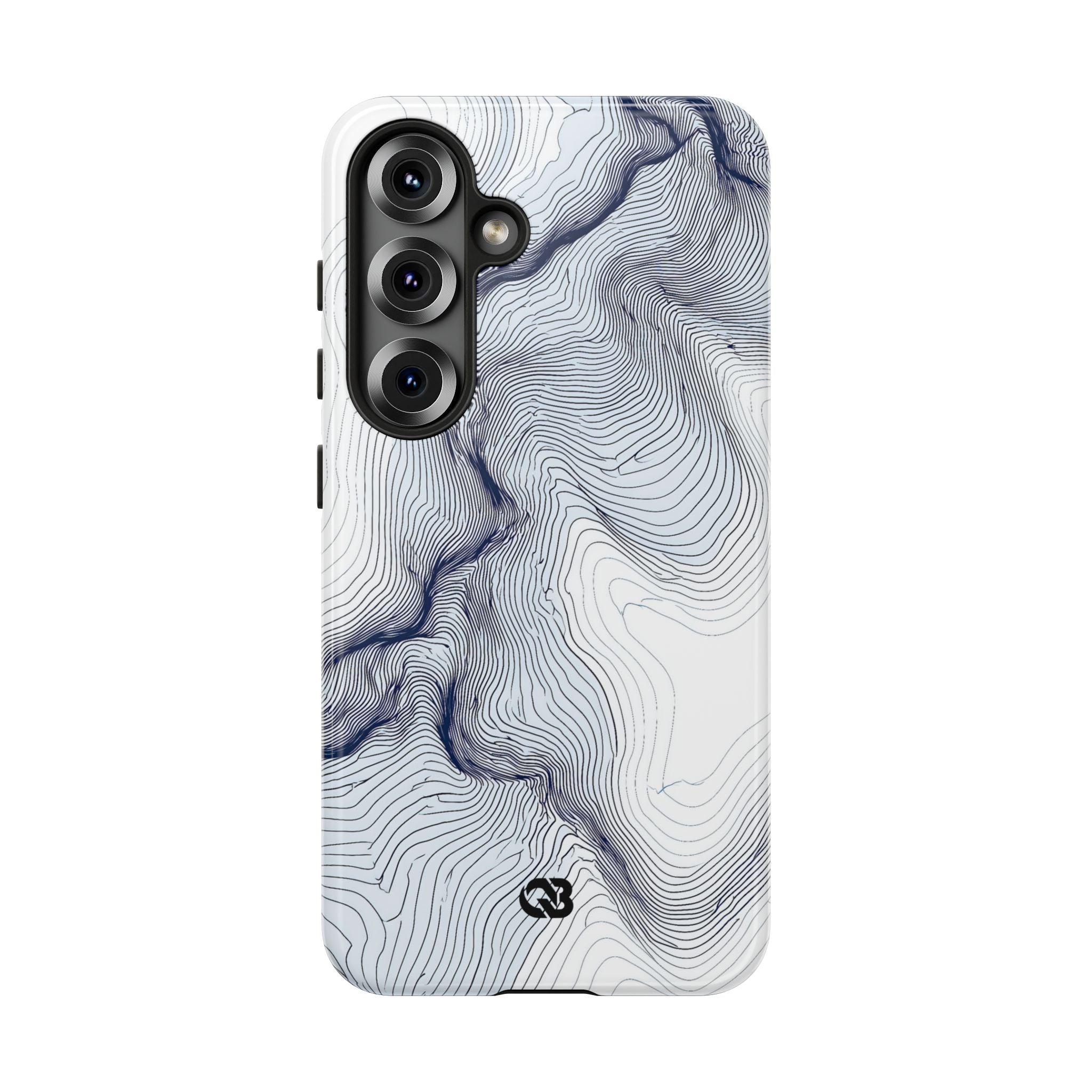White Tough Phone Case for Samsung - Nordic Ridge Topo