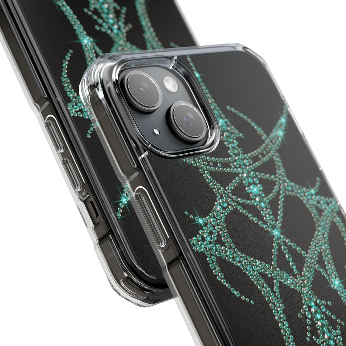 Teal Cyber Sigil · Clear Impact Magnetic Phone Case for iPhone · Teal