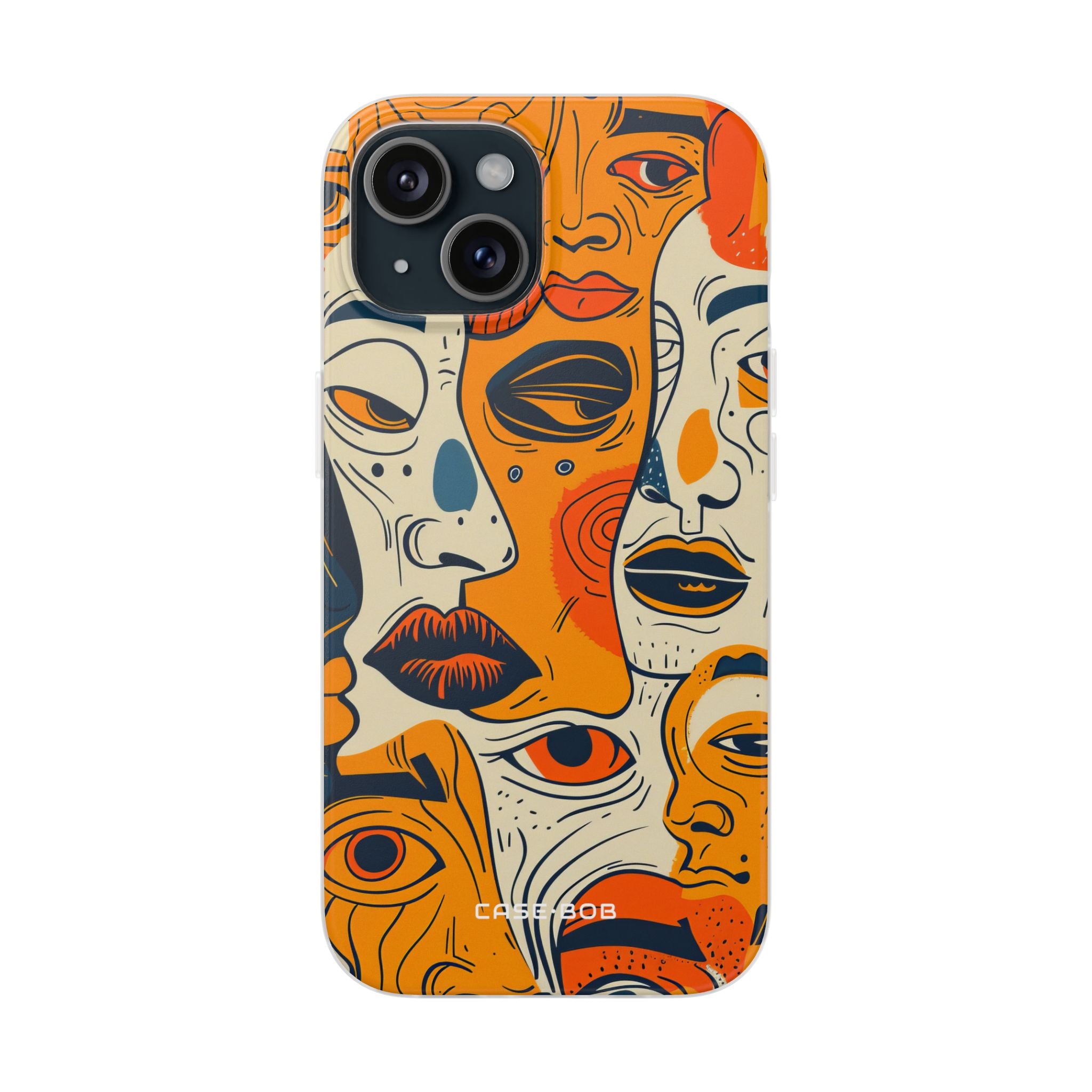 Tangled Faces Sunset iPhone 15 Case - Soft