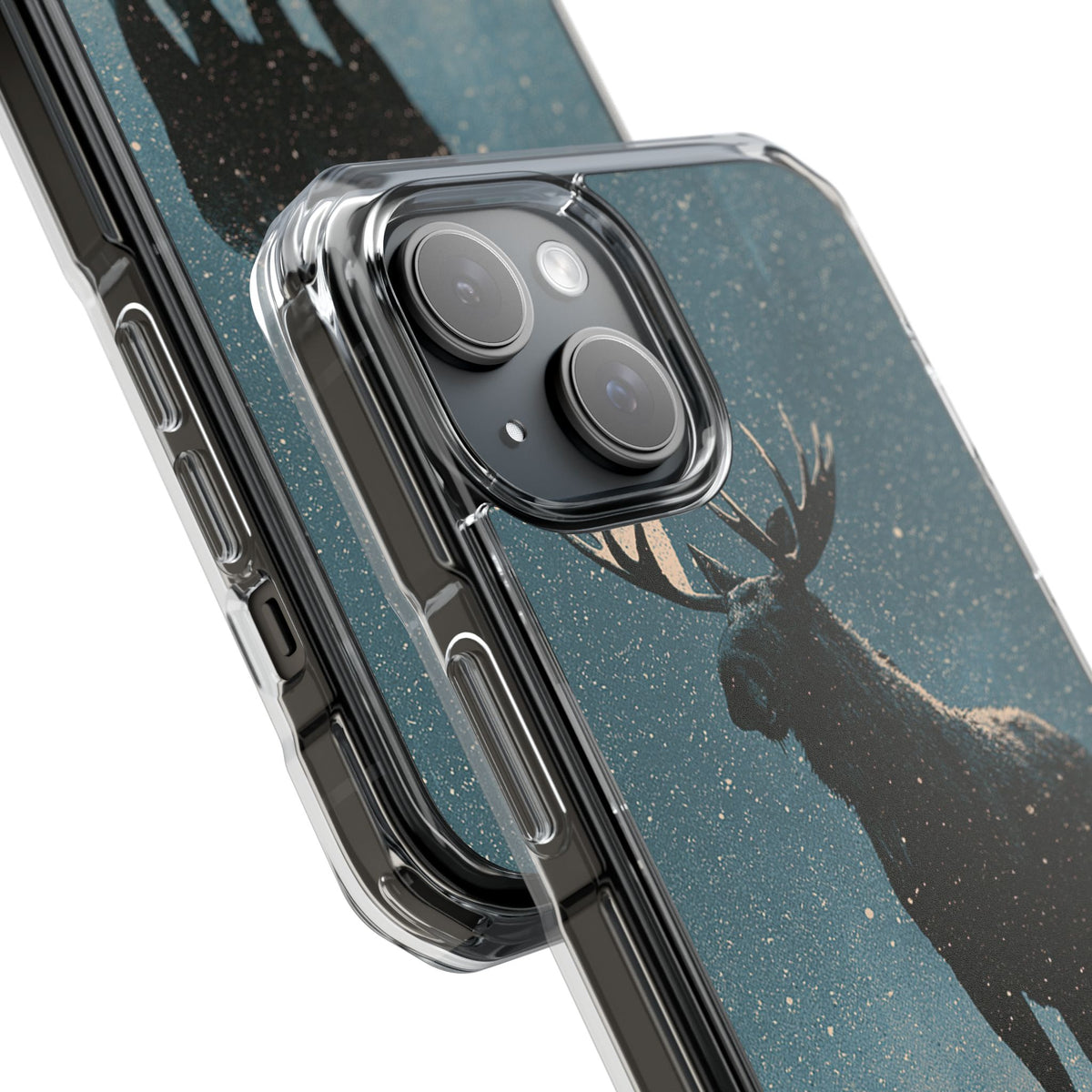 Nordic Boreal Moose · Clear Impact Magnetic Phone Case for iPhone · Blue
