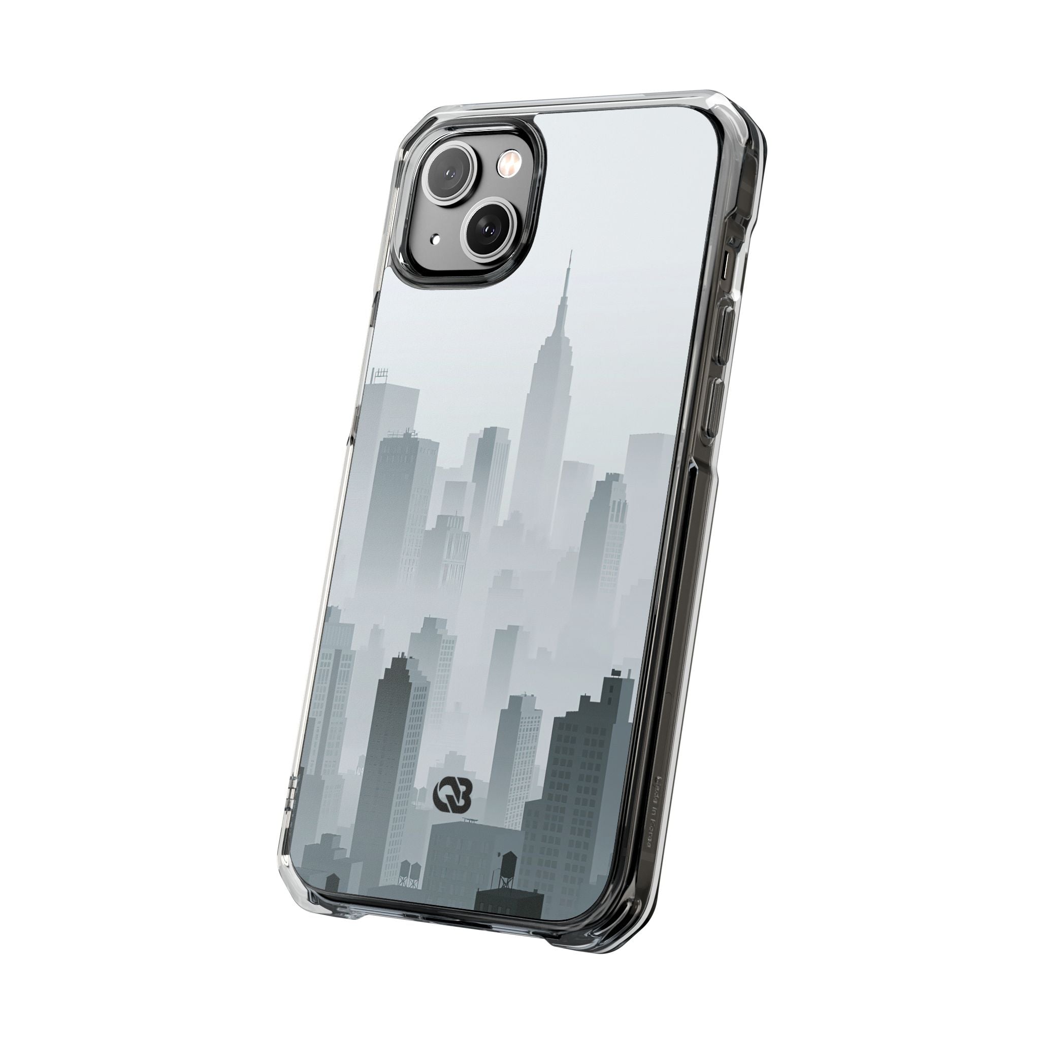Grey Impact MagSafe Phone Case for iPhone - Steel Mist Skyline