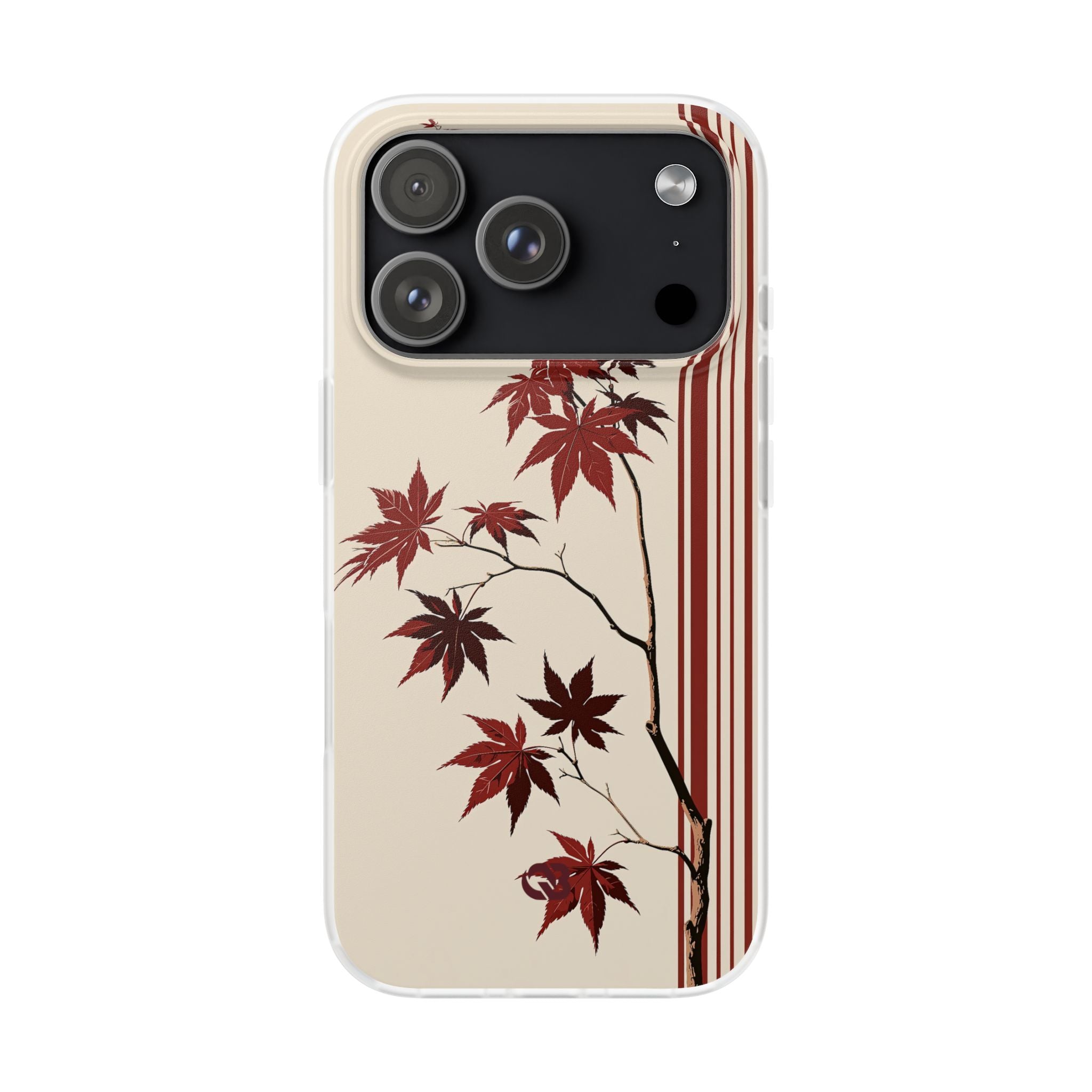 Red Lite Phone Case for iPhone - Crimson Momiji Stripe