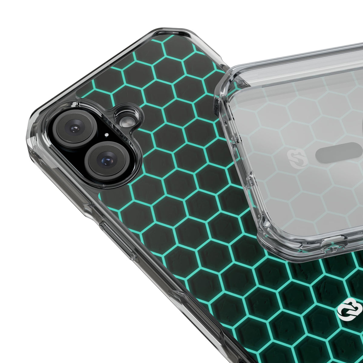 Neon Hex Spectrum · Clear Impact Magnetic Phone Case for iPhone · Teal