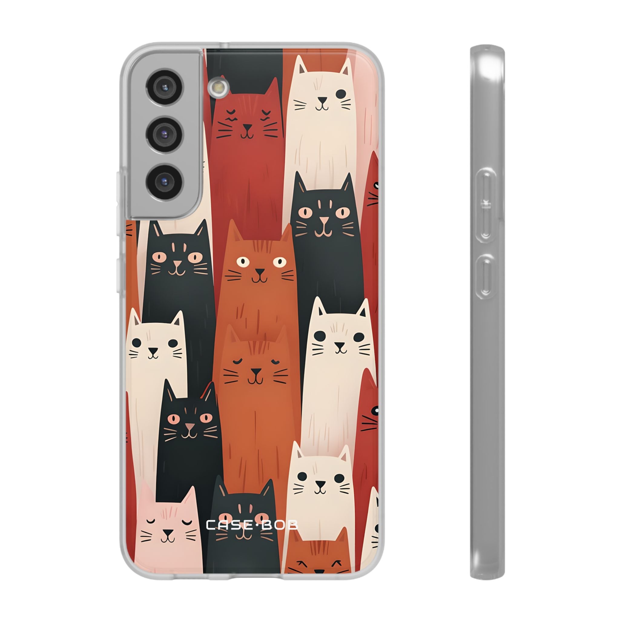 Elongated Cats Black Samsung S22 Plus Case - Soft