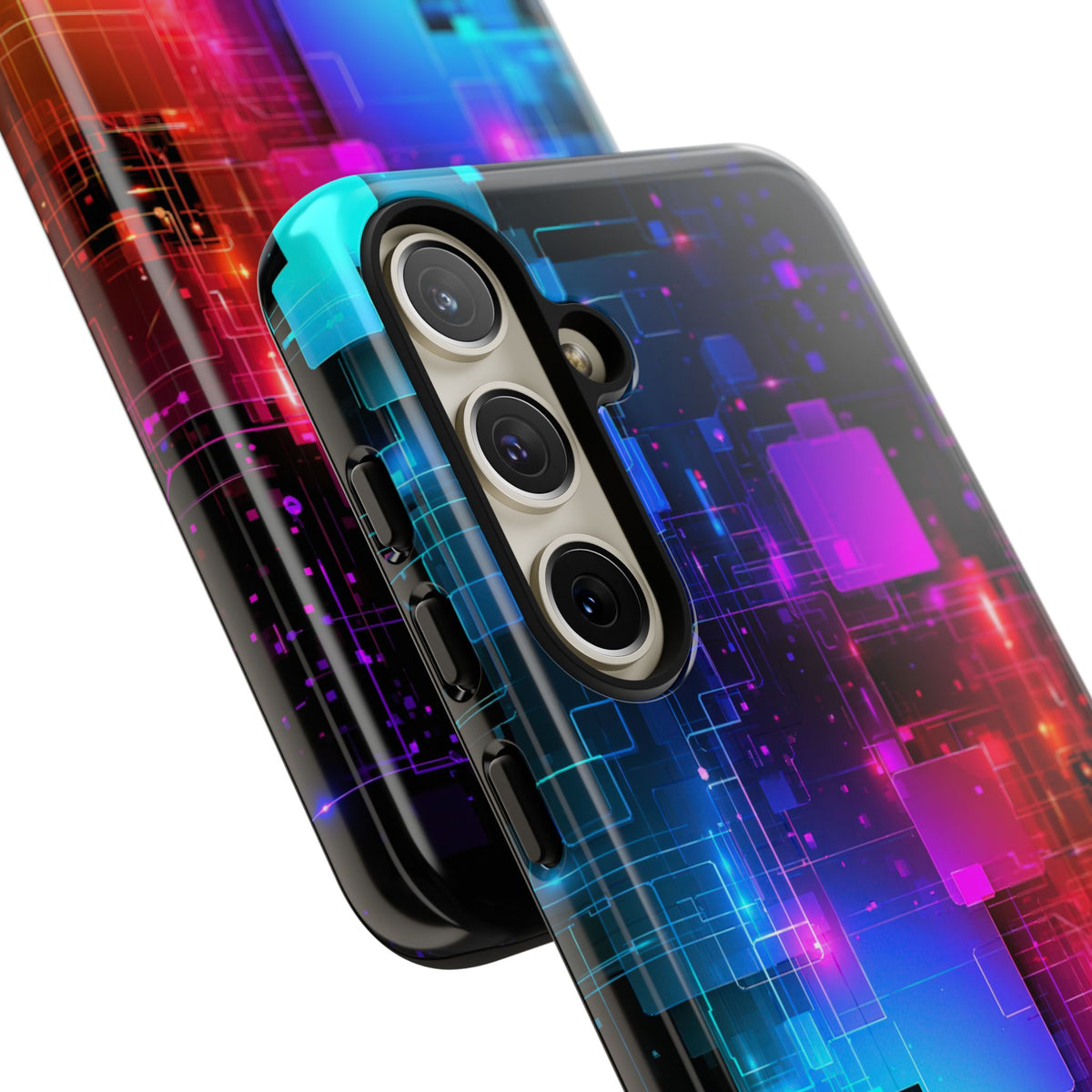 Spectral Circuit Grid · Tough Phone Case for Samsung · Black