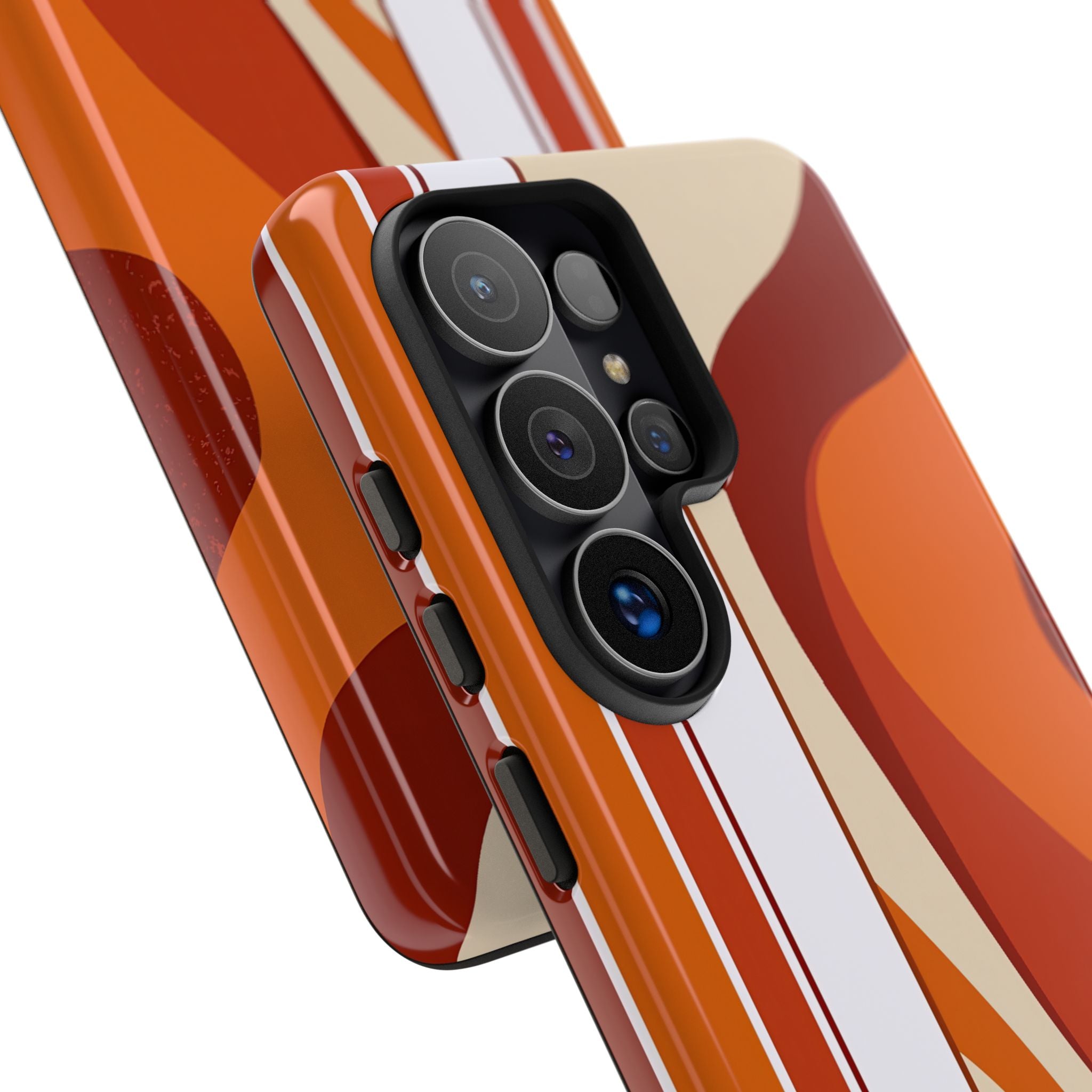 Orange Tough Phone Case for Samsung - Terracotta Metro Line