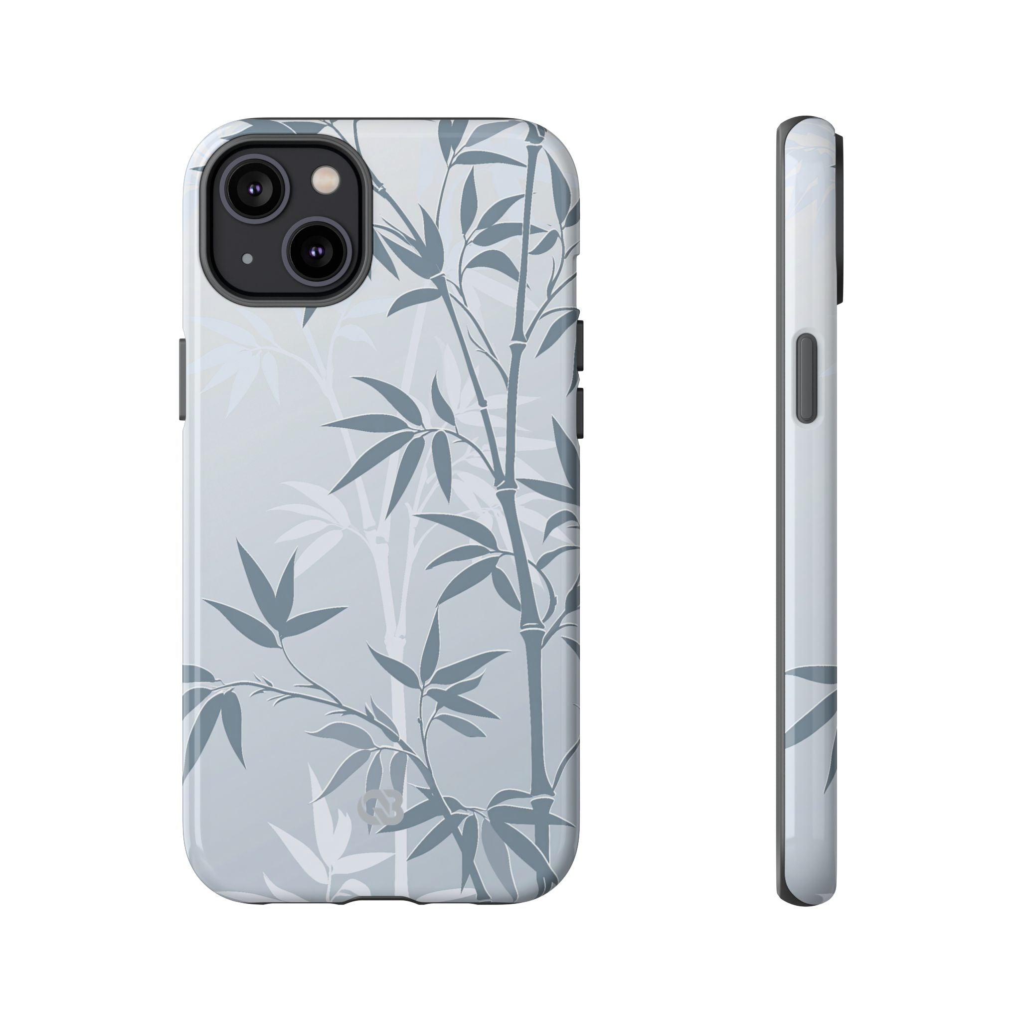Blue Tough Phone Case for iPhone - Slate Bamboo Shadow