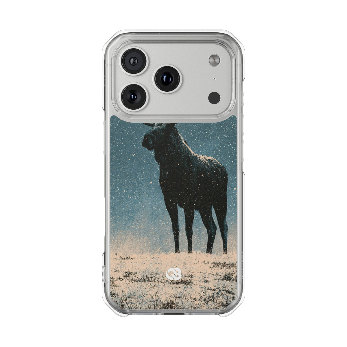 Nordic Boreal Moose · Clear Impact Magnetic Phone Case for iPhone · Blue
