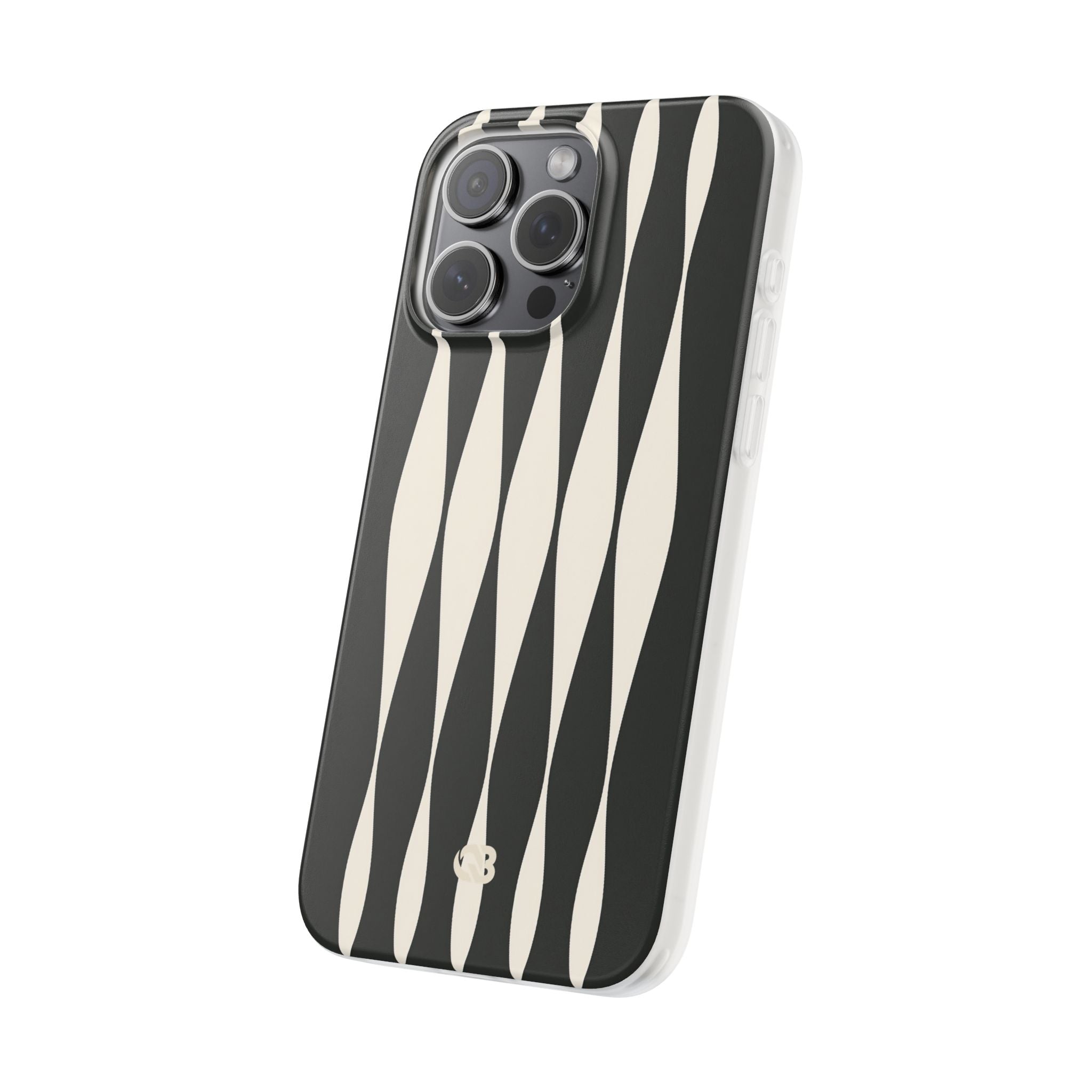 Black Lite Phone Case for iPhone - Ivory Spindle Grid