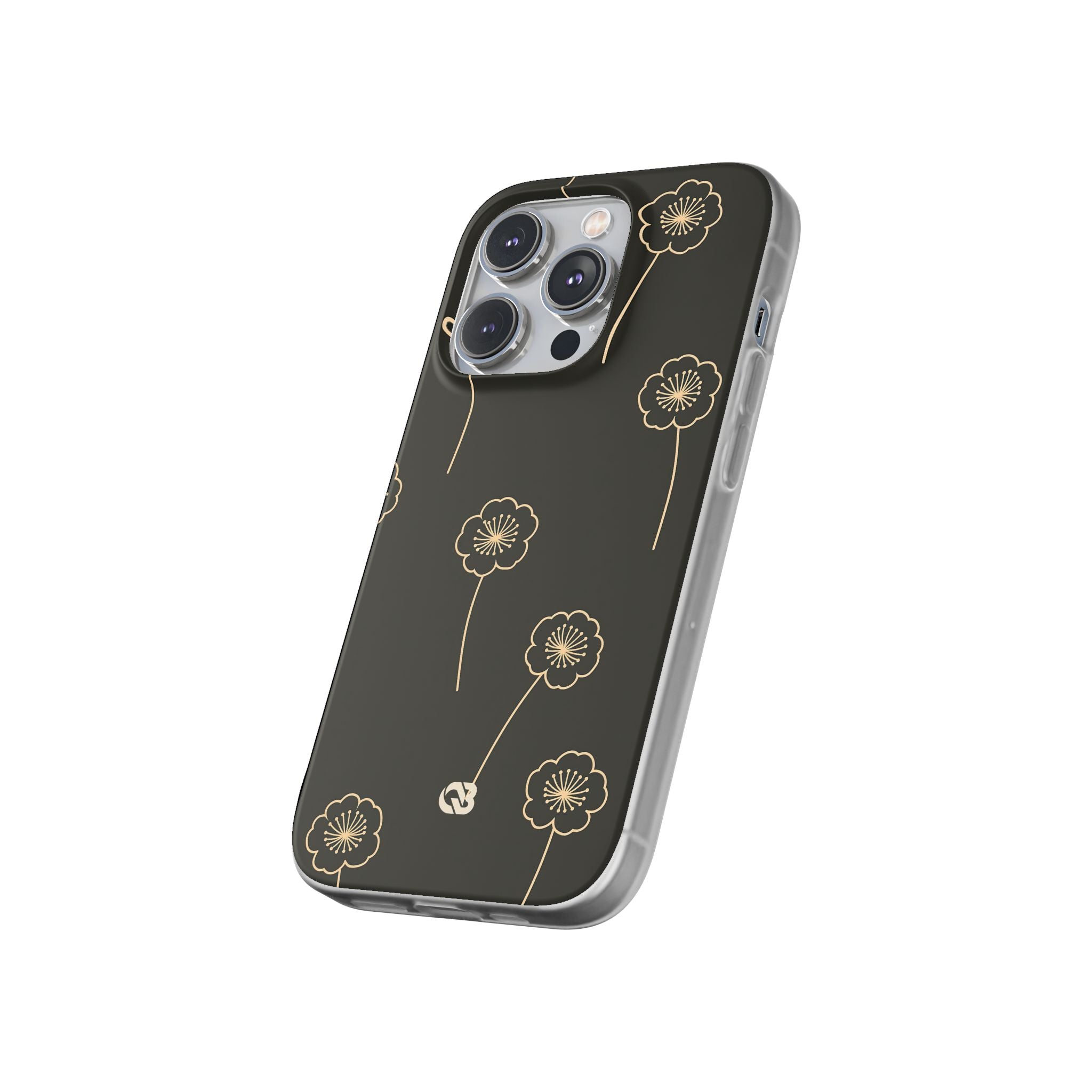Black Lite Phone Case for iPhone - Obsidian Sand Petals