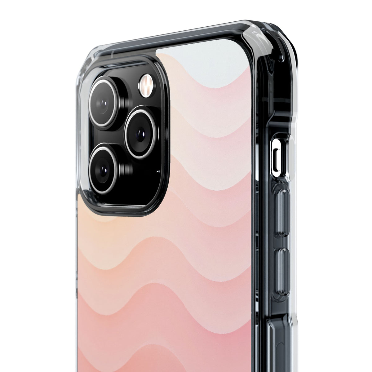 Blush Horizon Waves · Clear Impact Magnetic Phone Case for iPhone · Pink