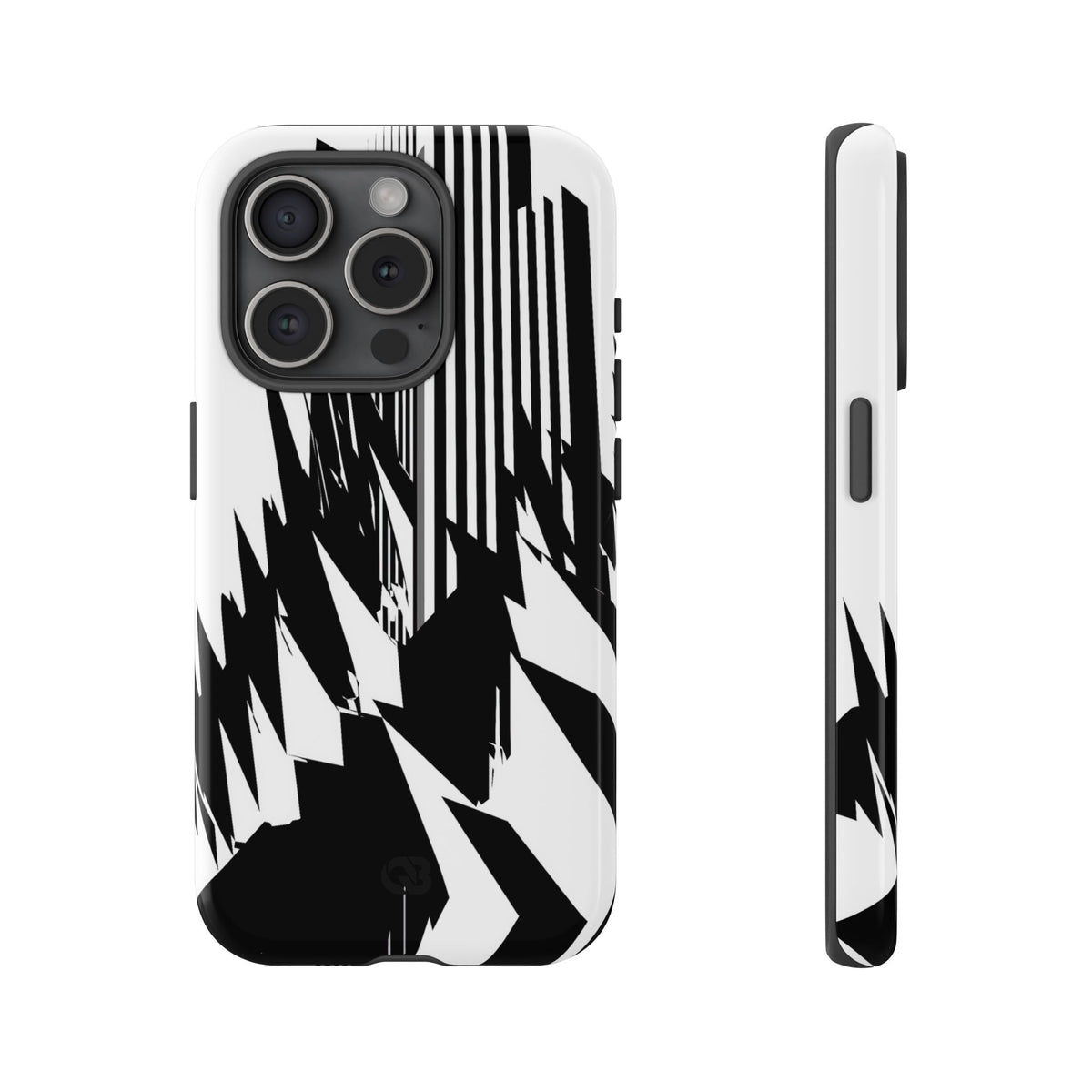 White Tough Phone Case for iPhone - Shattered Vector Spire
