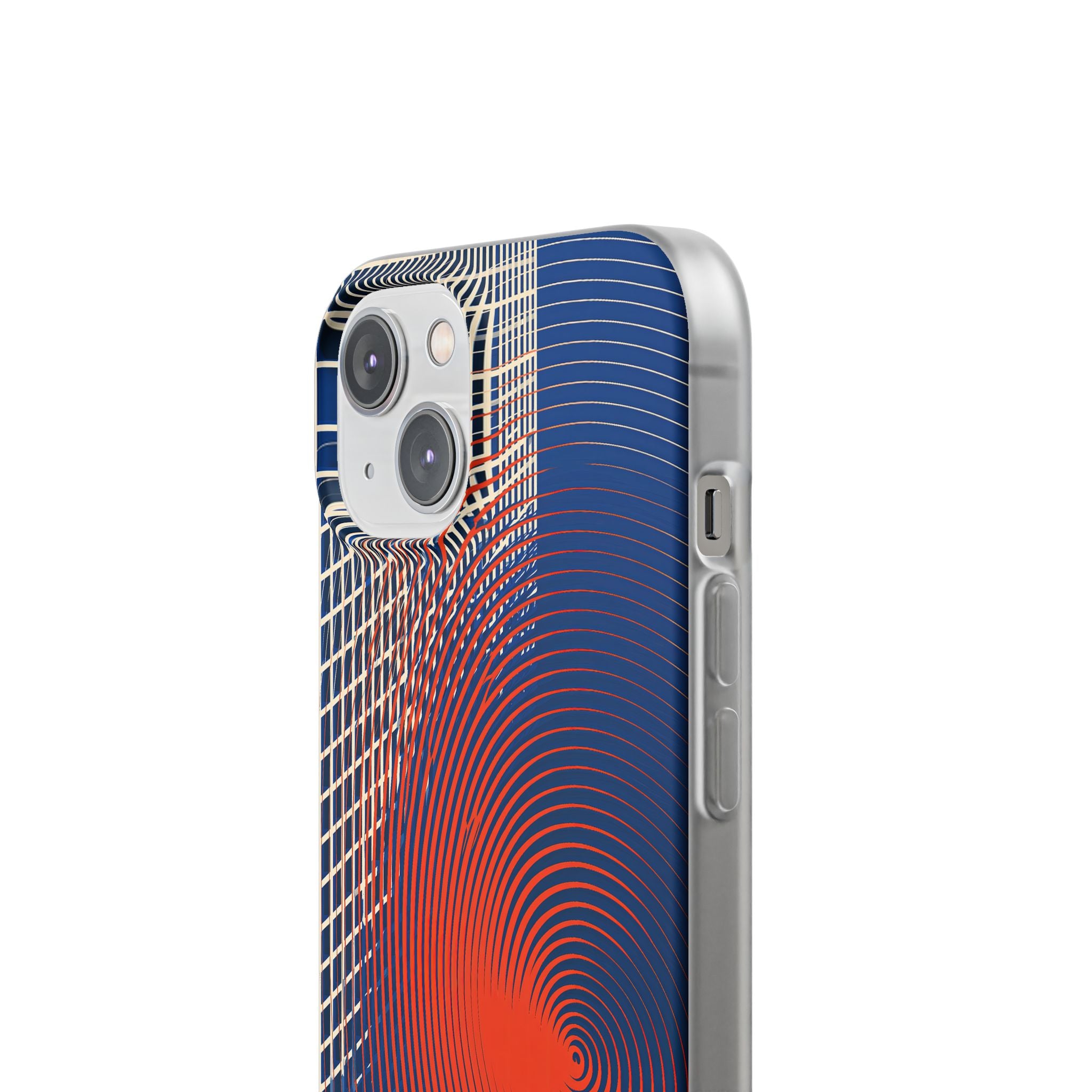 Blue Lite Phone Case for iPhone - Orange Orbit Grid