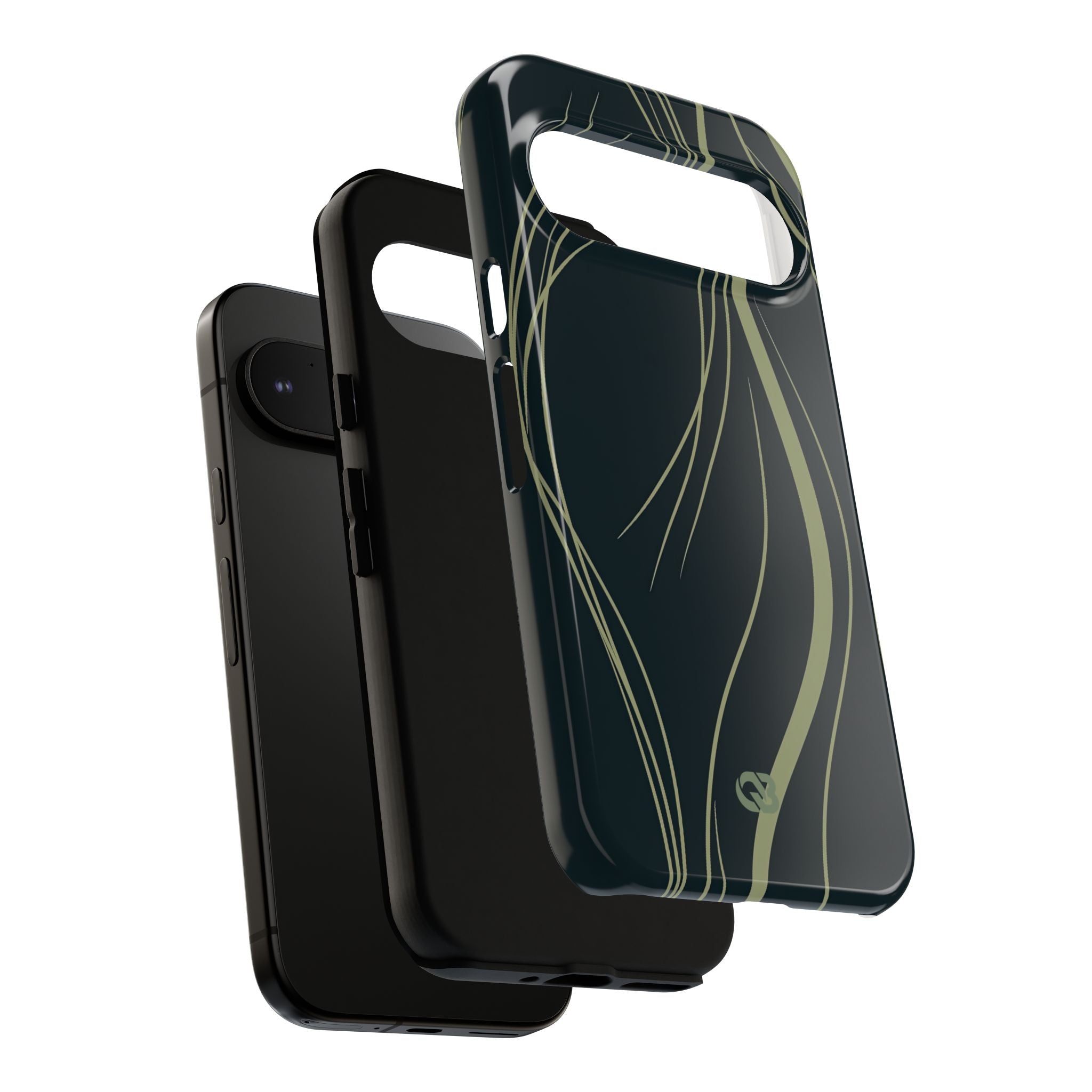 Green Tough Phone Case for Google Pixel - Obsidian Sage Flow