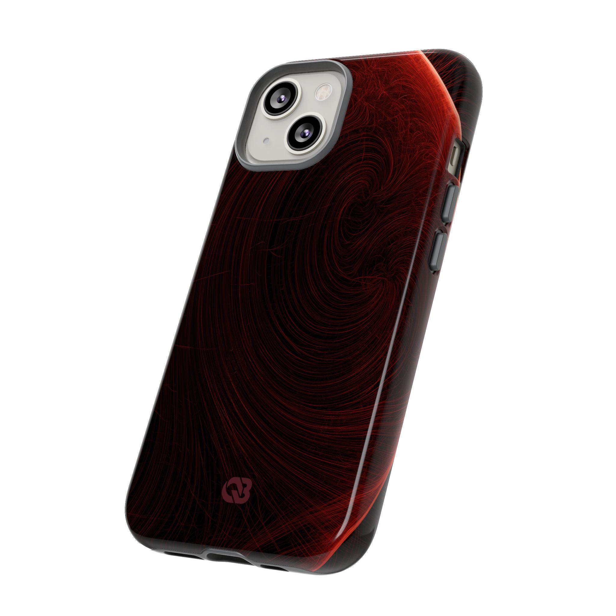 Red Tough Phone Case for iPhone - Crimson Flare Flux
