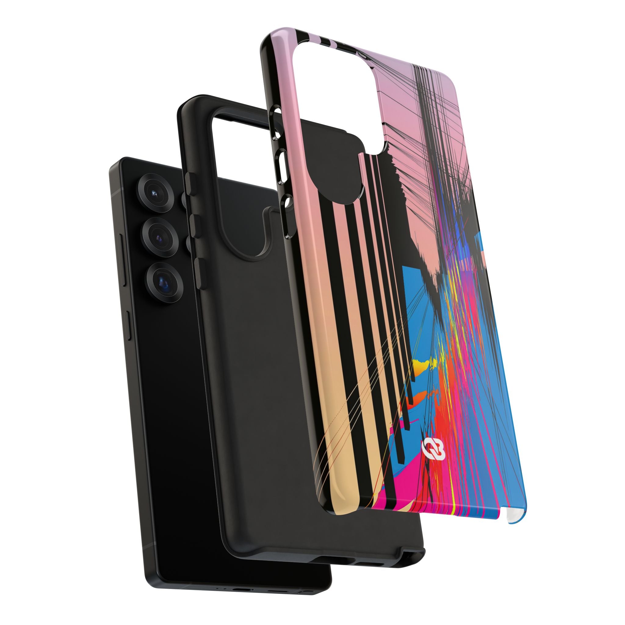 Blue Tough Phone Case for Samsung - Fractured Data Skyline