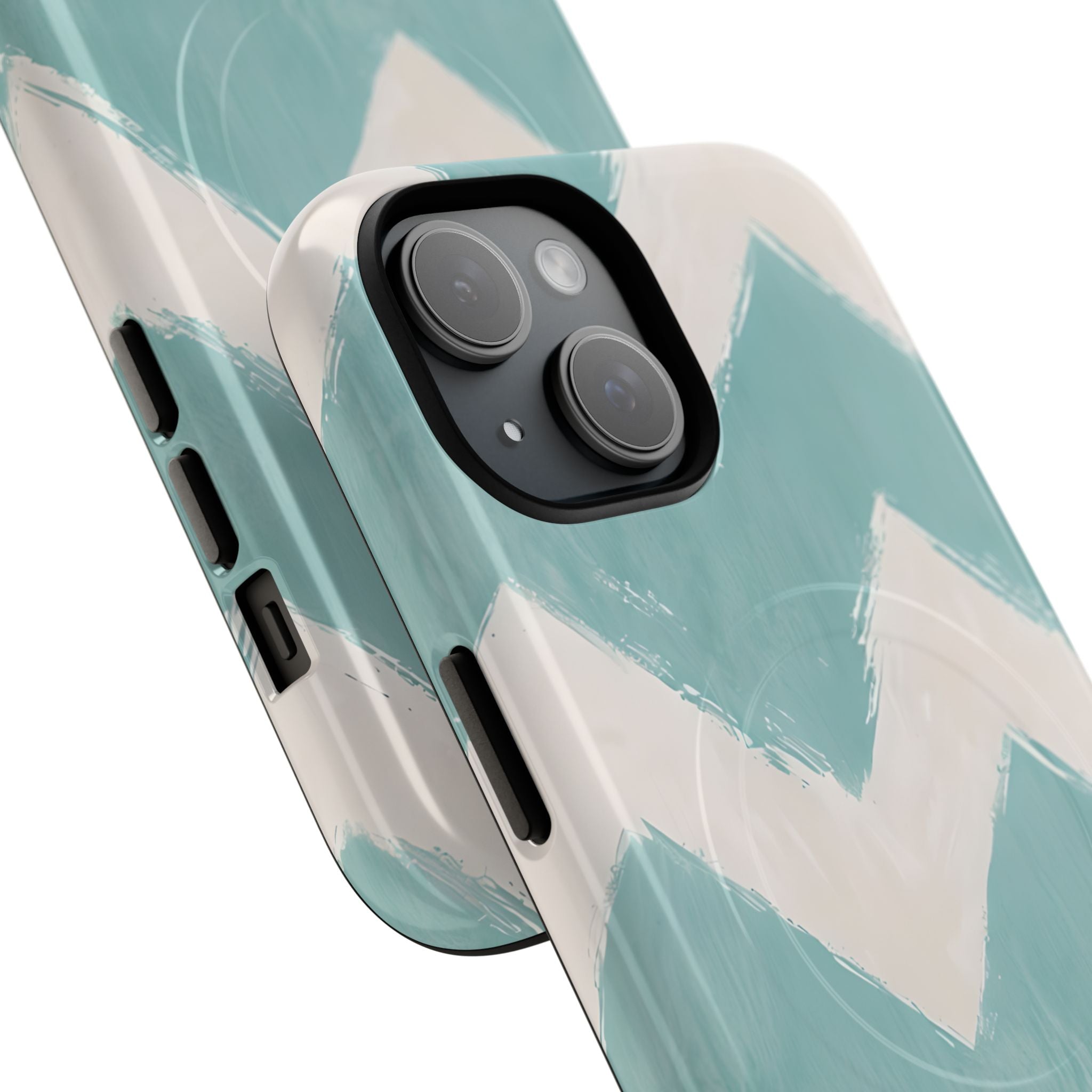 Teal Painted Chevron · Tough+ Phone Case for iPhone · Magsafe