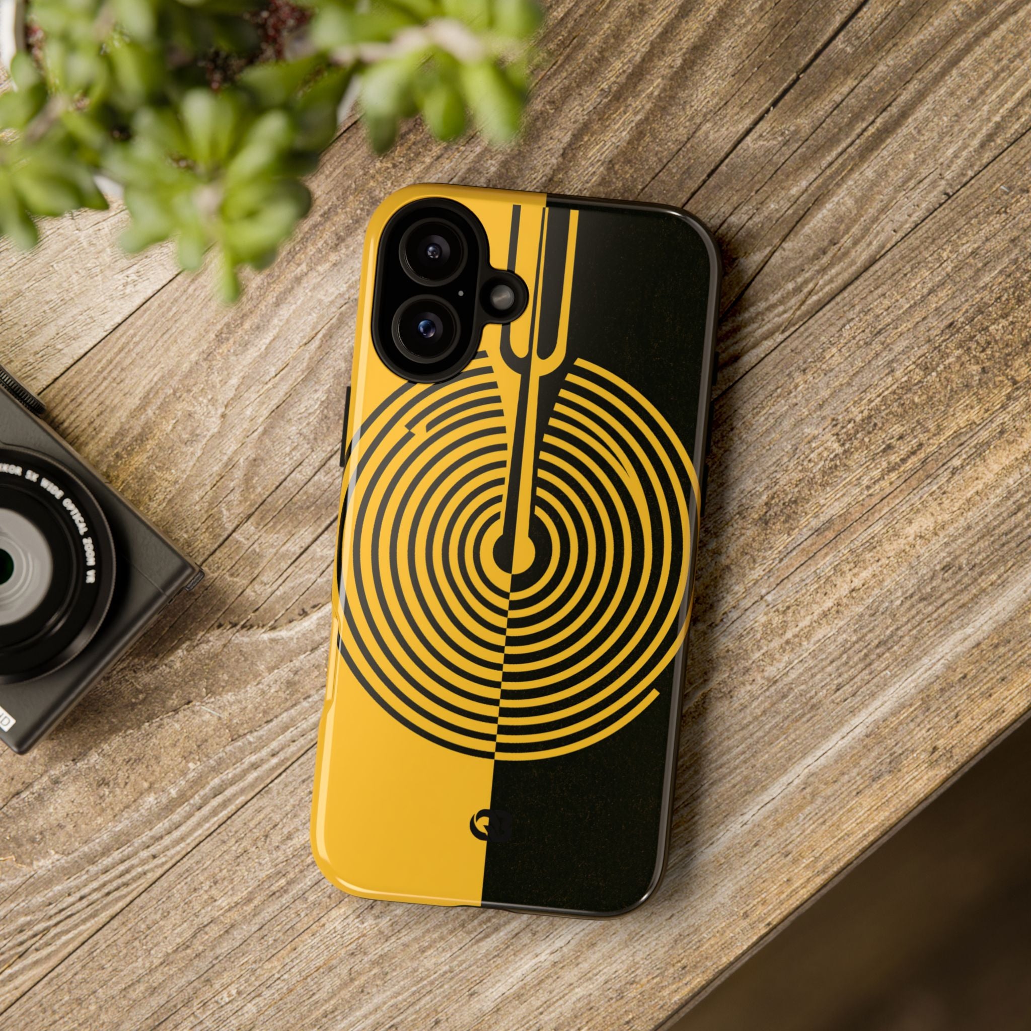 Yellow Tough Phone Case for iPhone - Voltage Sector Pulse