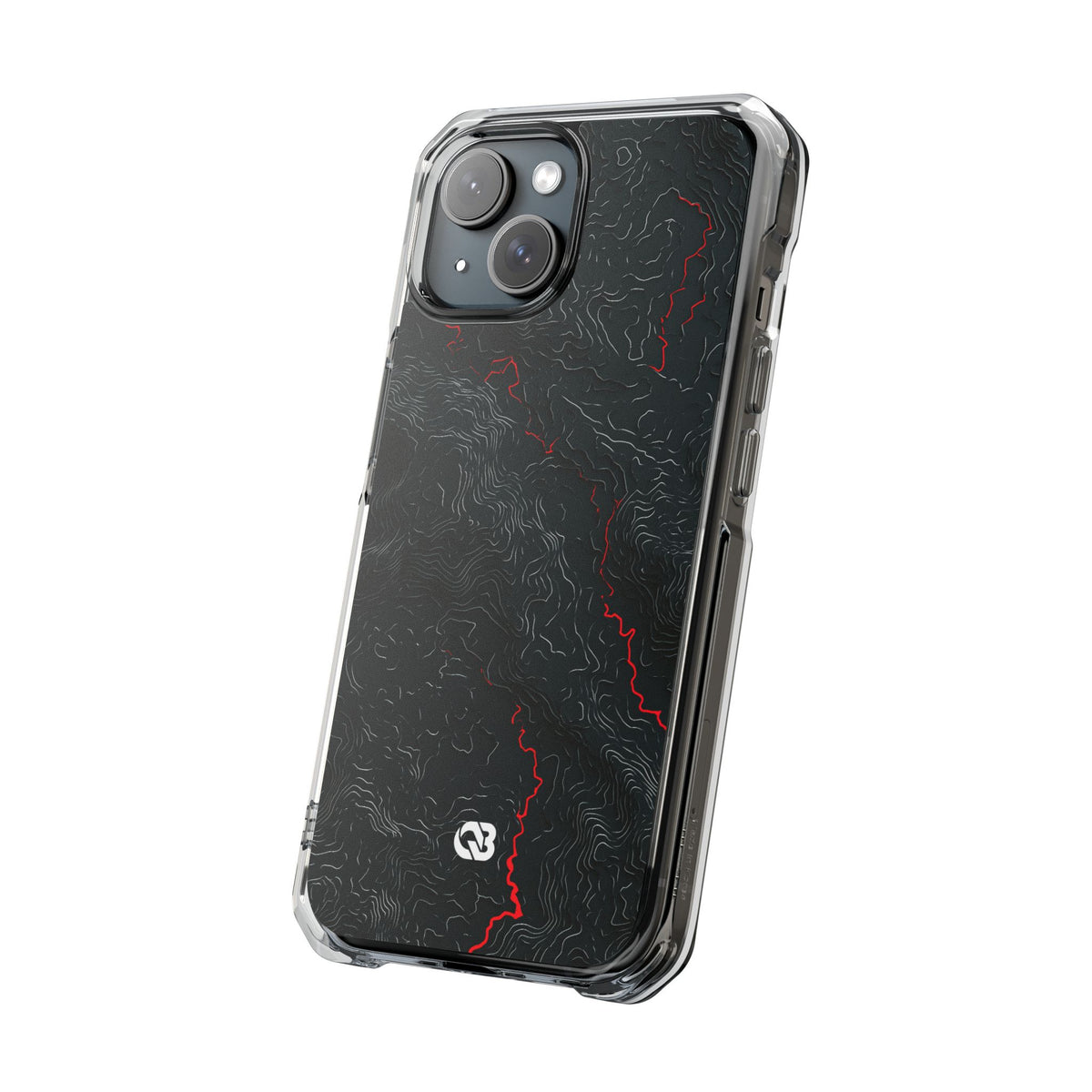 Crimson Rift · Clear Impact Magnetic Phone Case for iPhone · Black