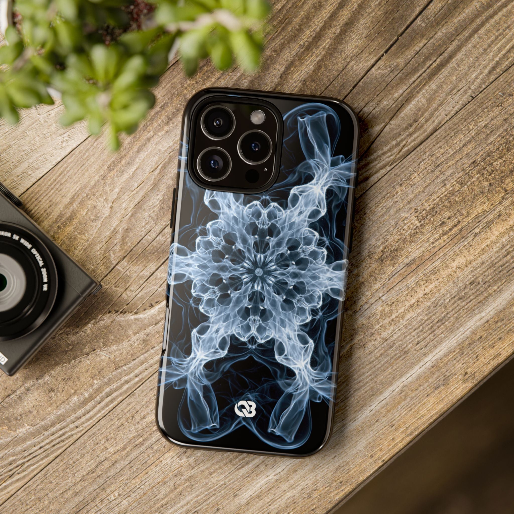 Blue Tough Phone Case for iPhone - Glacial Smoke Crown