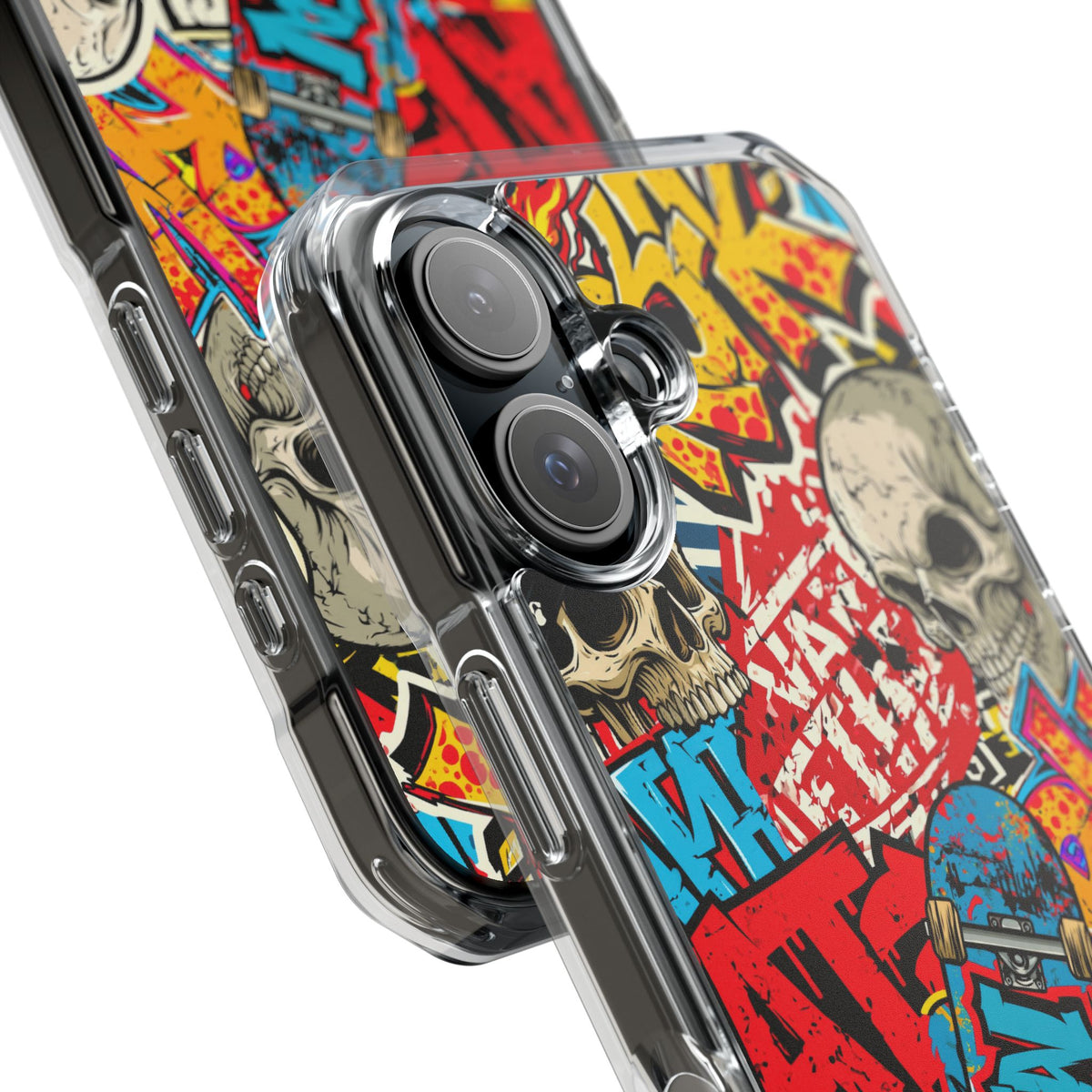 Skate Skull Riot · Clear Impact Magnetic Phone Case for iPhone · Red
