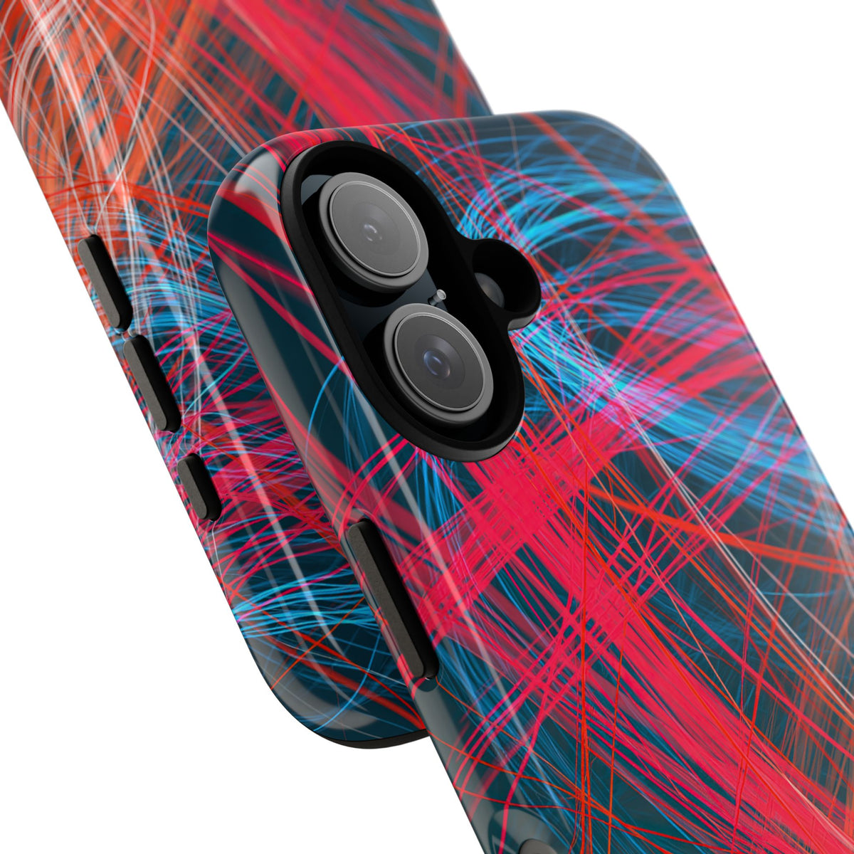 Neon Fiber Stream · Tough Phone Case for iPhone · Red
