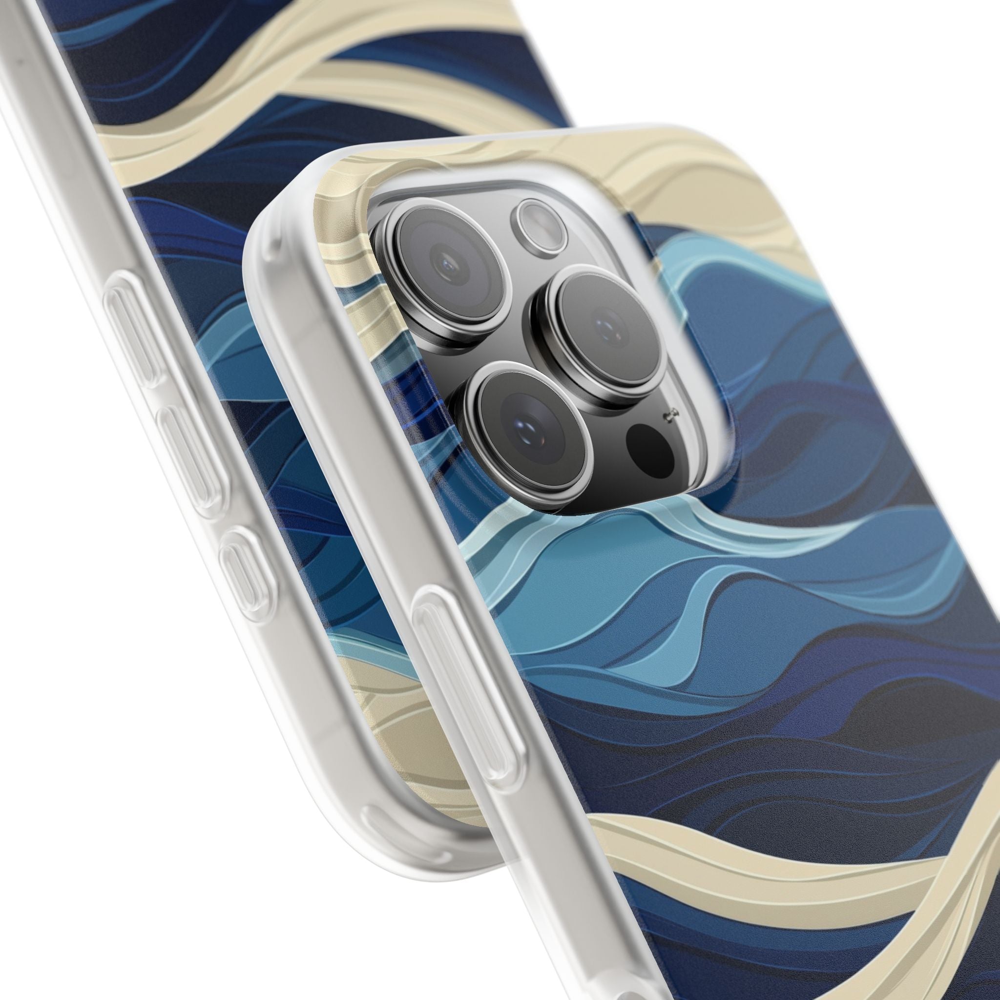 Cobalt Coast Layers · Soft Phone Case for iPhone