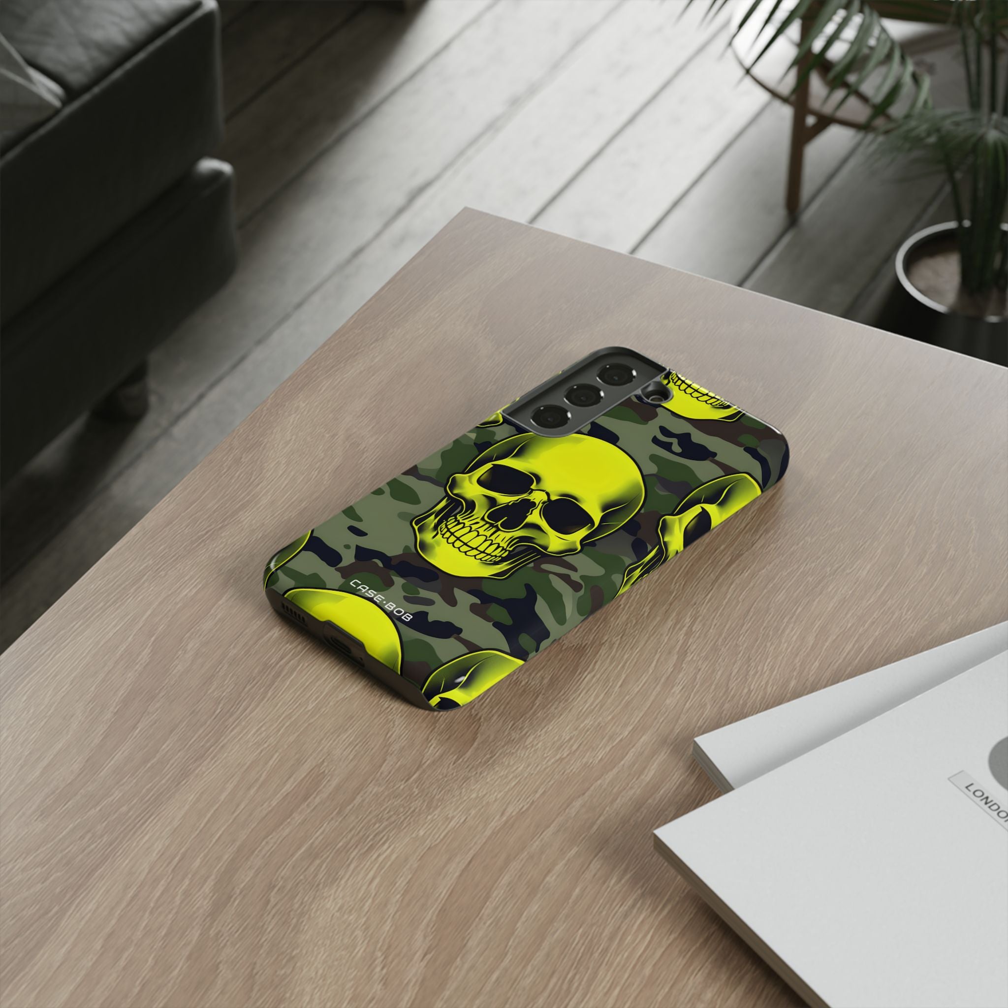 Neon Skull Camo Samsung S22 Cover - Tough