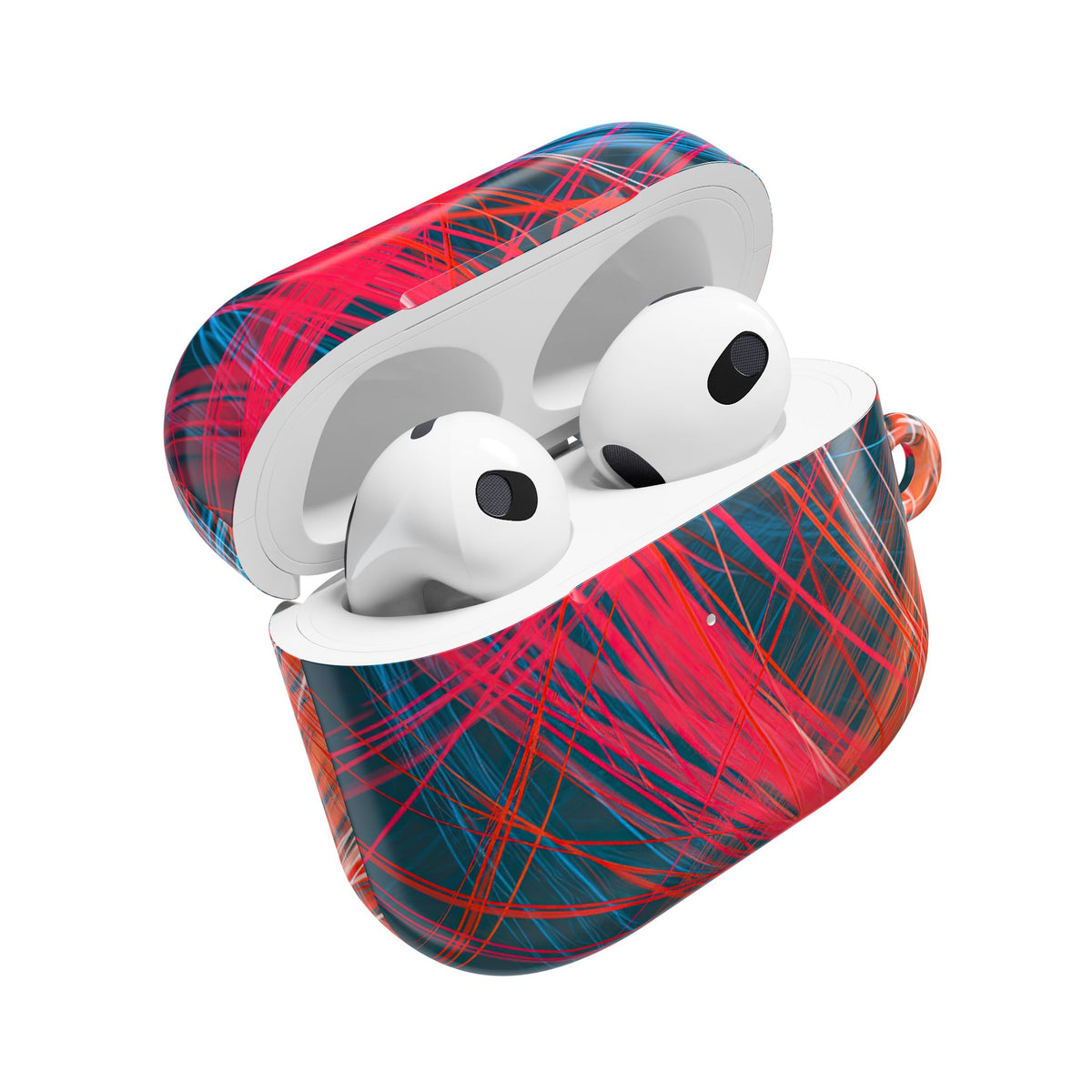 Neon Fiber Stream · Hard Case for AirPods & AirPods Pro · Red