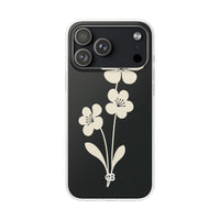 Black Lite Phone Case for iPhone - Obsidian Cream Bloom