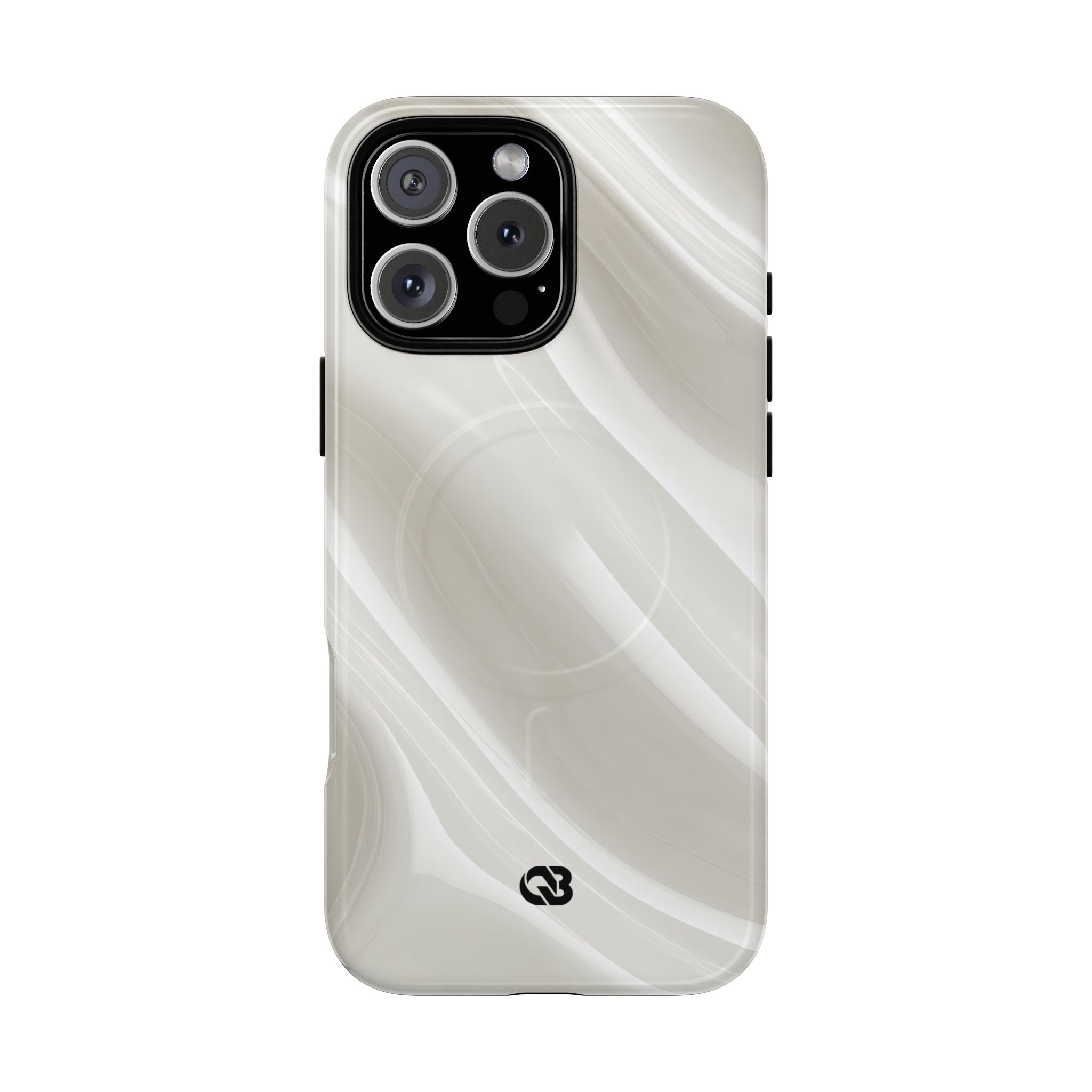 White Tough 2.0 Magsafe Phone Case for iPhone - Polished Ivory Wave