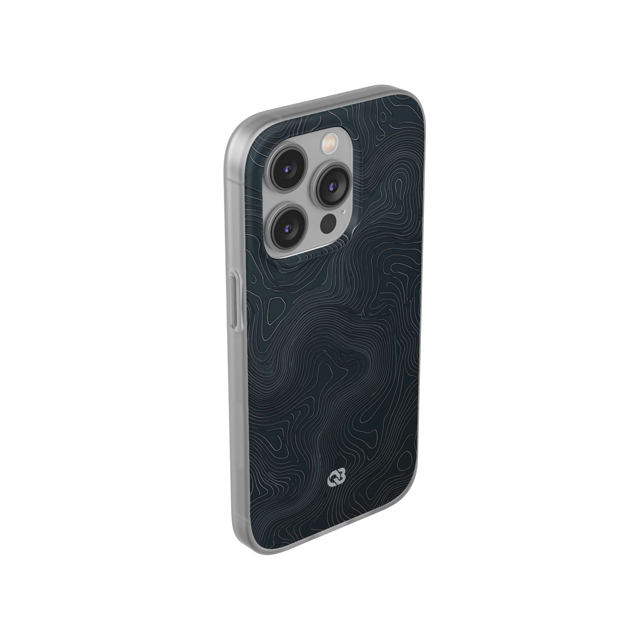 Black Lite Phone Case for iPhone - Obsidian Ridge Topo