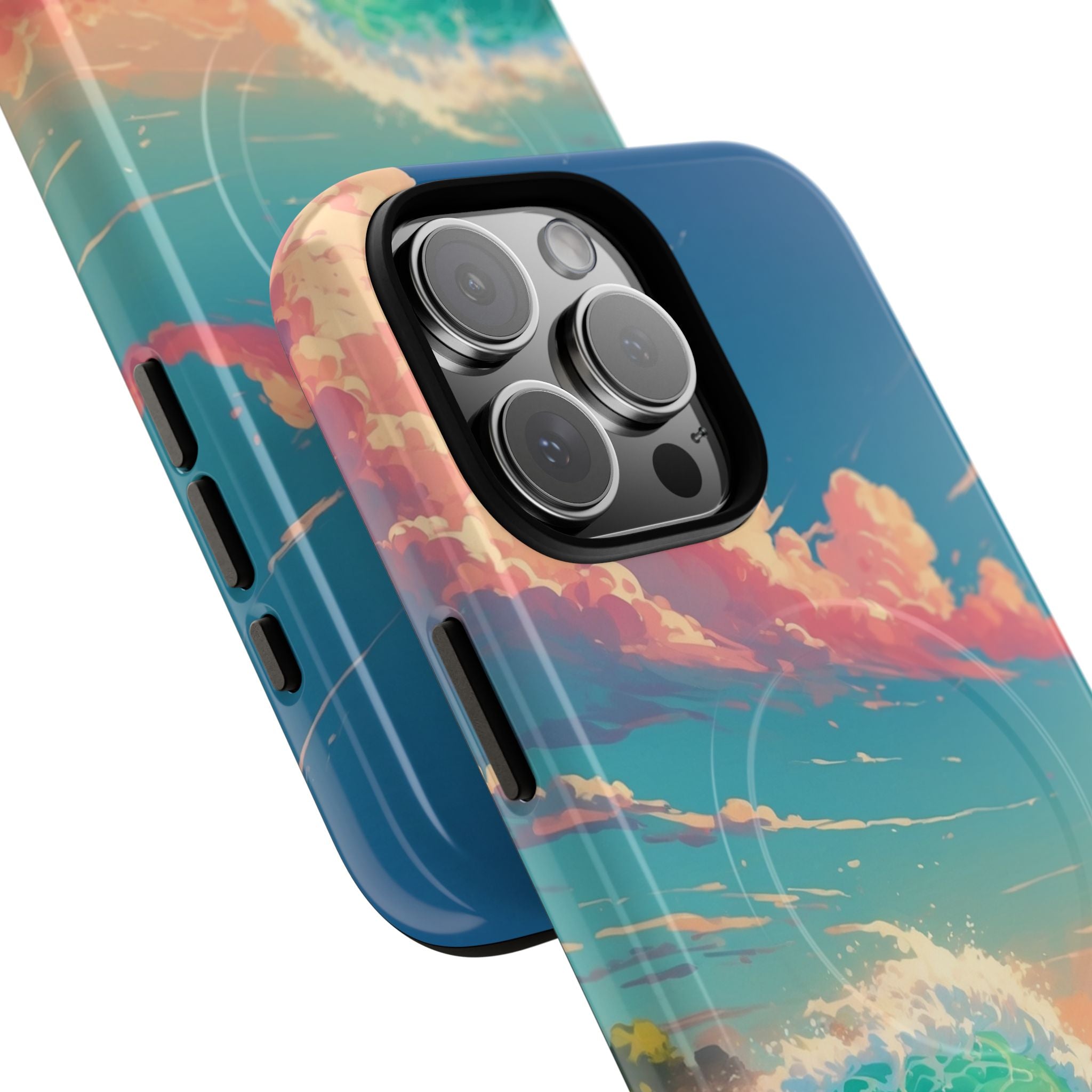 Turkoosi Curl iPhone 16 Pro Max - Kova+ suojakotelo